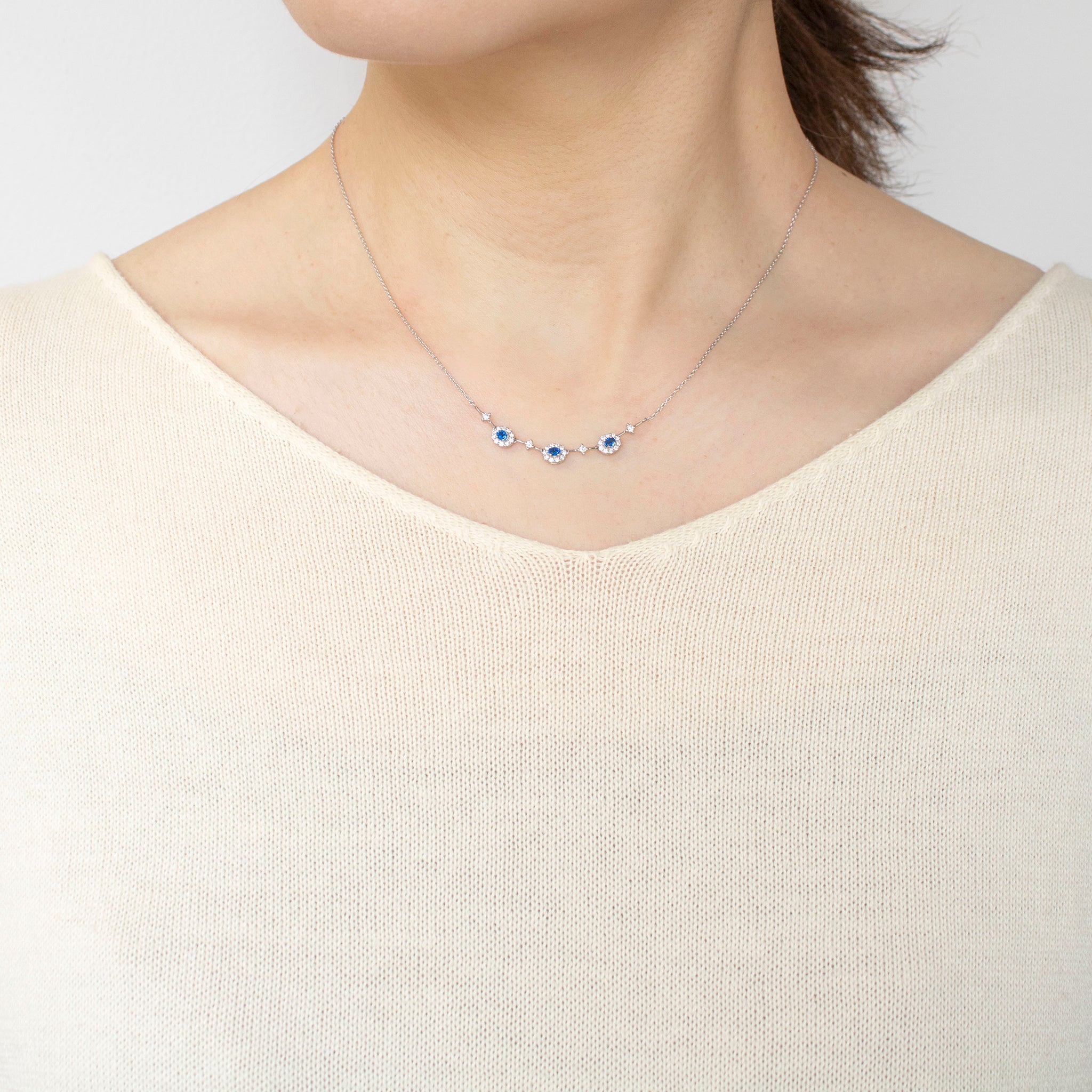 【限定1点】アウイナイト/ダイヤモンド プラチナネックレス(鑑別書付き)《25T10118》