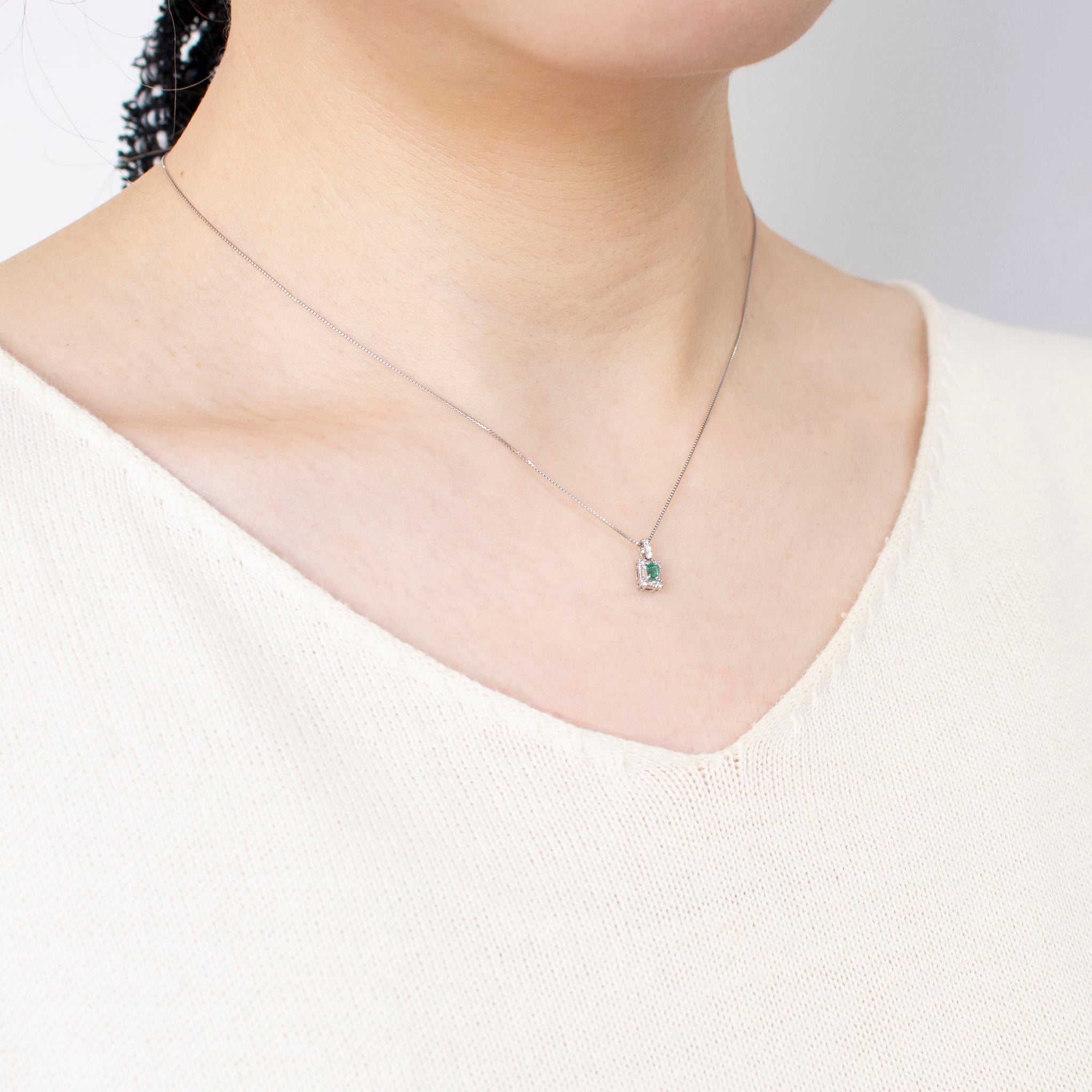 【限定1点】グリーンアウイナイト/ダイヤモンド プラチナネックレス(鑑別書付き)《25T10119》