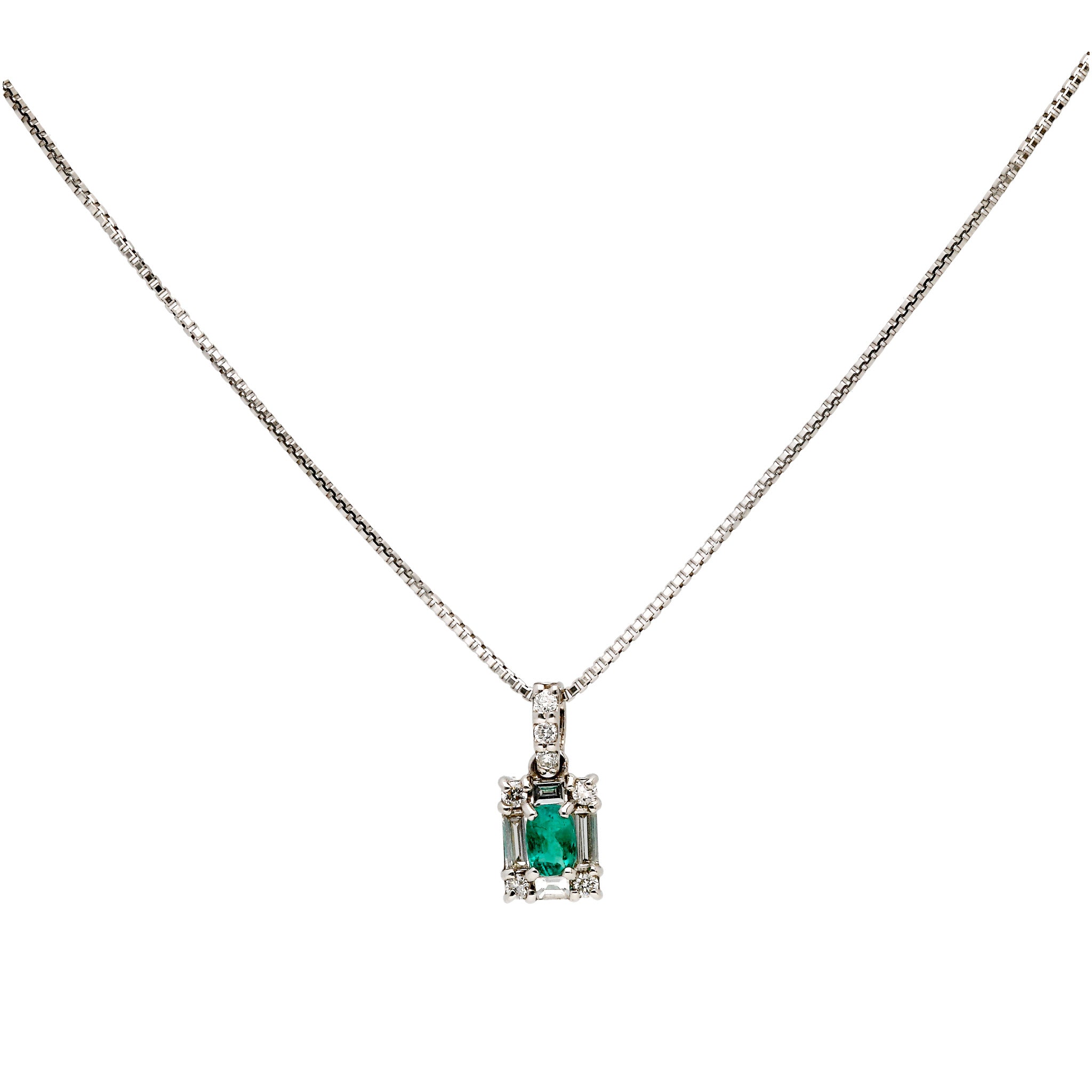 【限定1点】グリーンアウイナイト/ダイヤモンド プラチナネックレス(鑑別書付き)《25T10119》