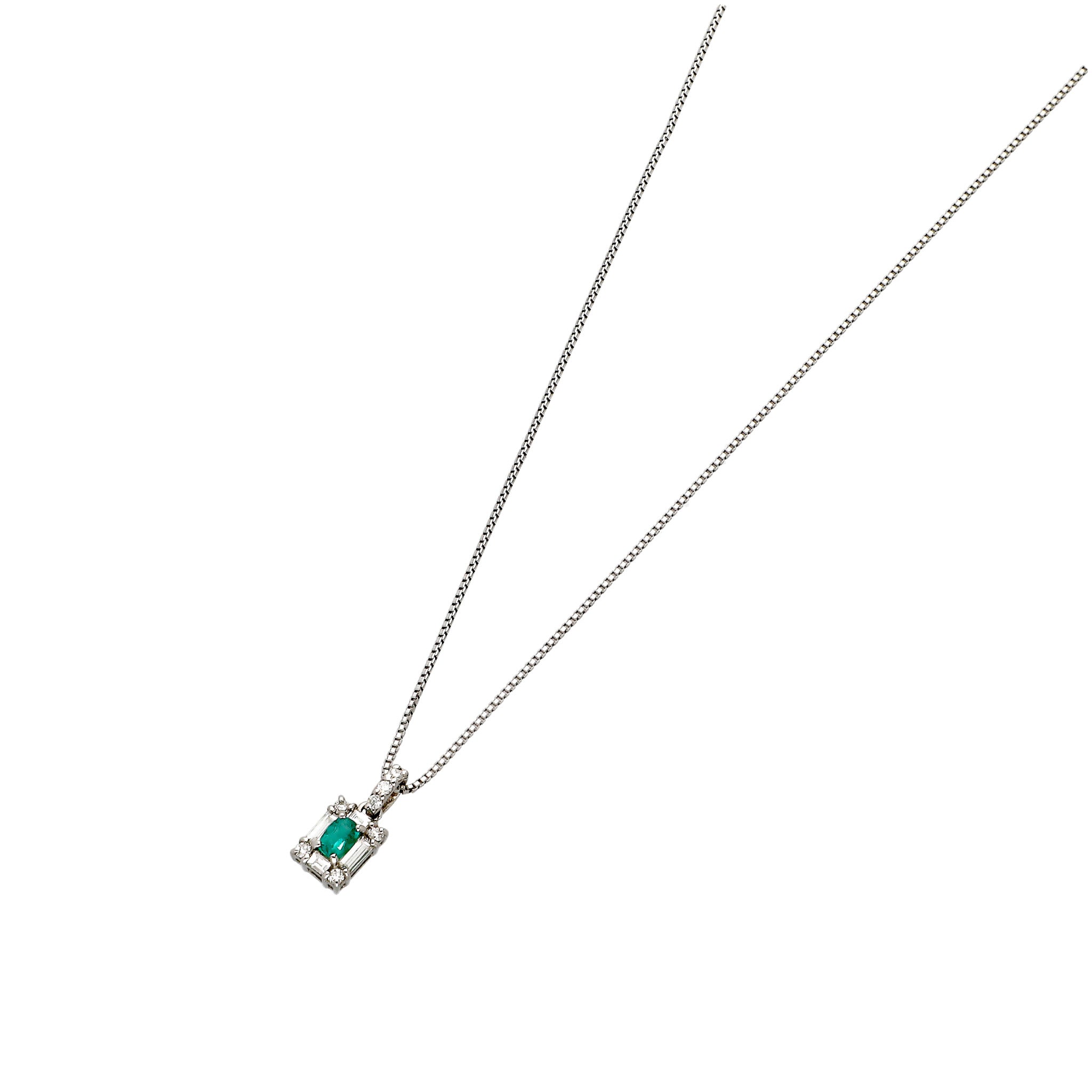 【限定1点】グリーンアウイナイト/ダイヤモンド プラチナネックレス(鑑別書付き)《25T10119》