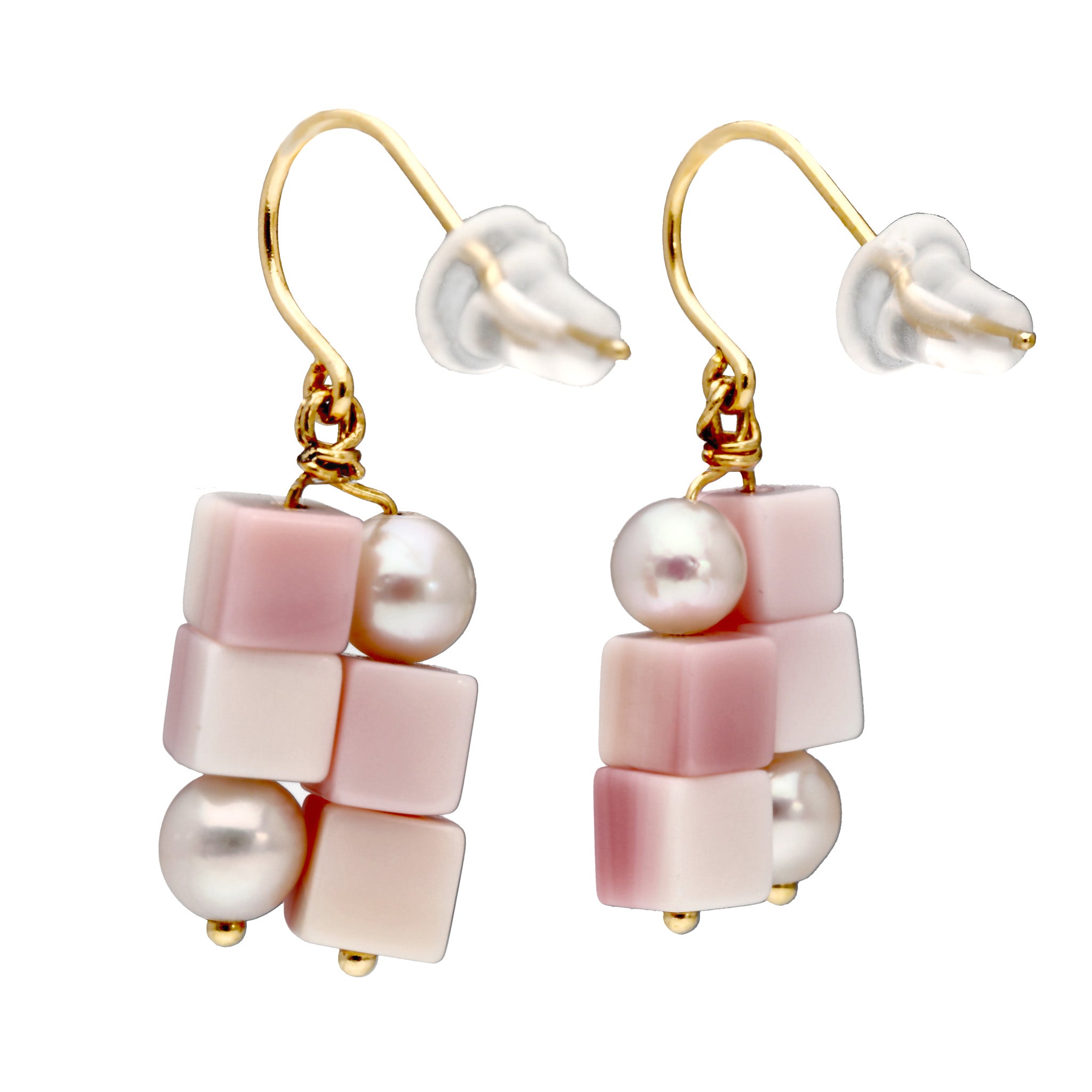 【限定10点】コンクシェル/パール K18ピアス(アコヤ真珠/4mm)《25T10121》