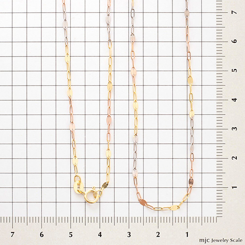 K18ネックレス(スリーカラー/イタリア製)《25T10125》