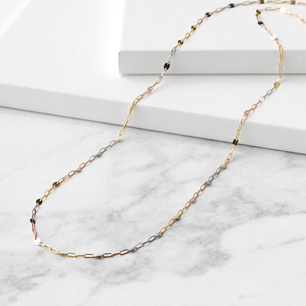 K18ネックレス(スリーカラー/イタリア製)《25T10125》