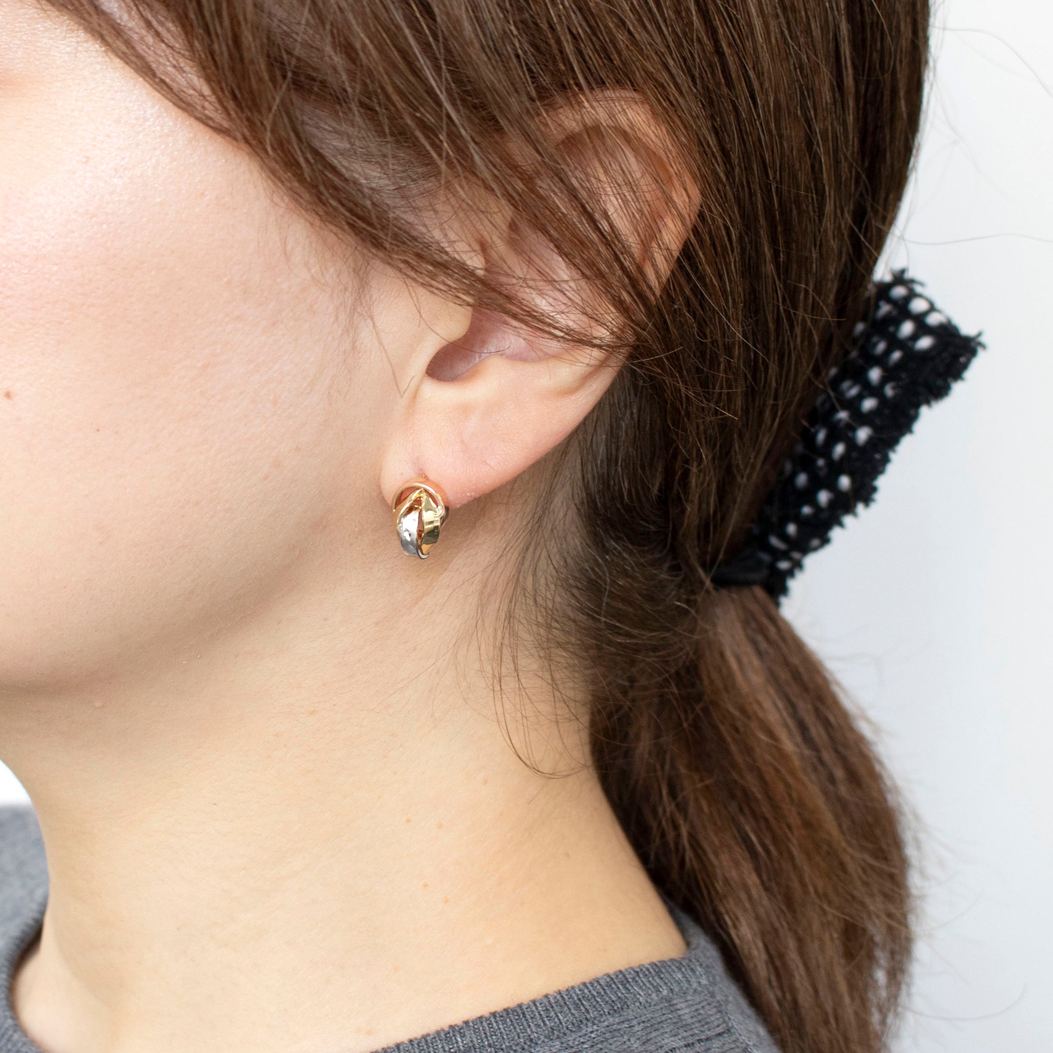 K18ピアス(スリーカラー/イタリア製)《25T10128》