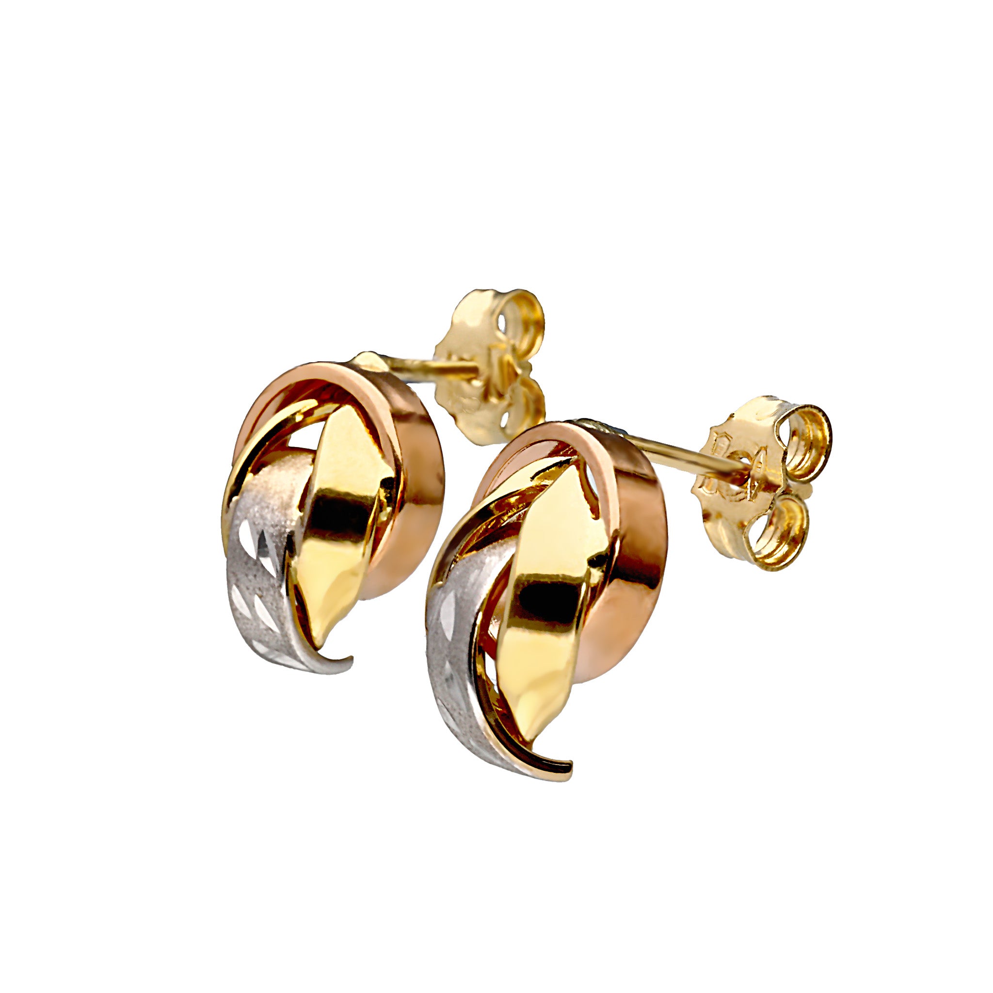 K18ピアス(スリーカラー/イタリア製)《25T10128》