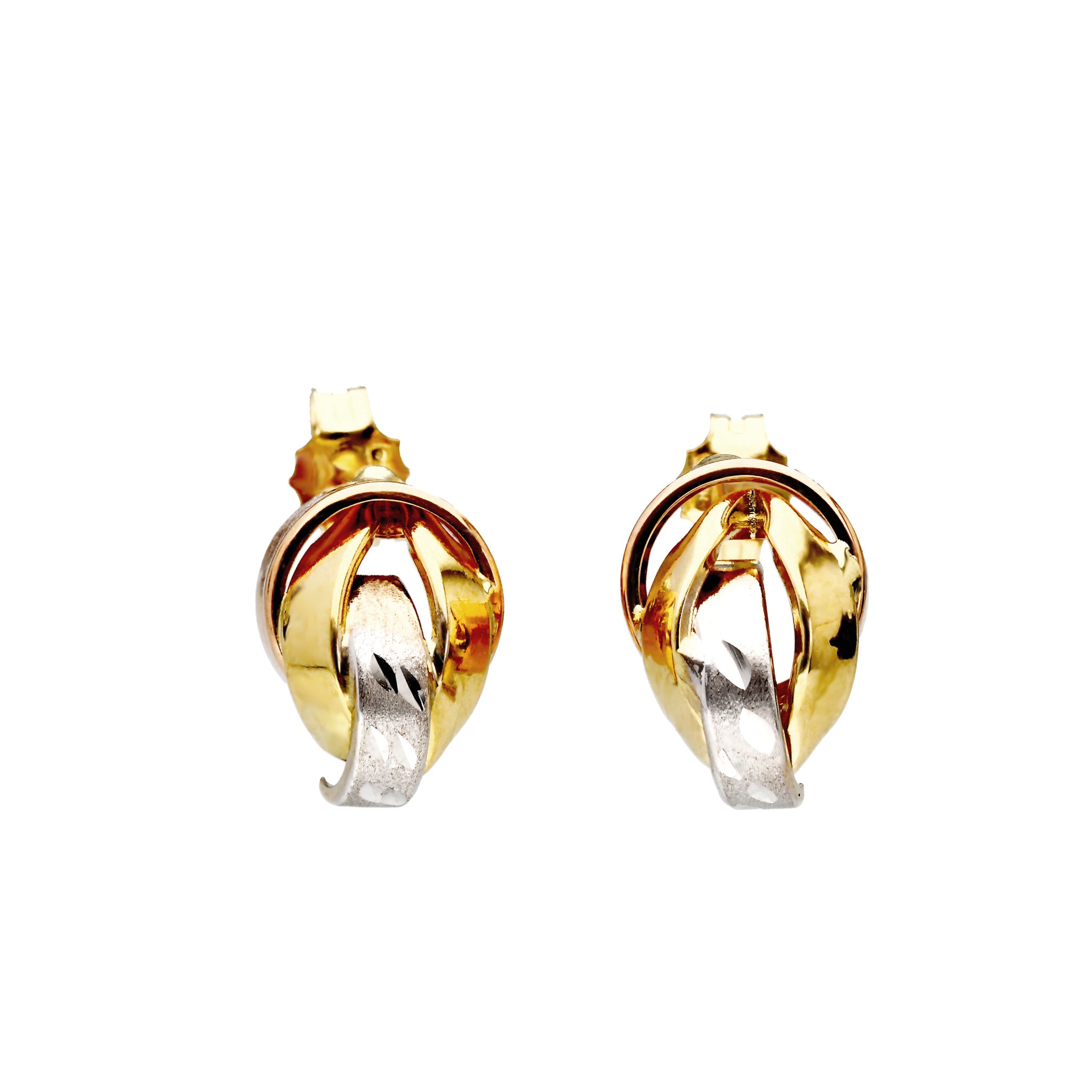 K18ピアス(スリーカラー/イタリア製)《25T10128》