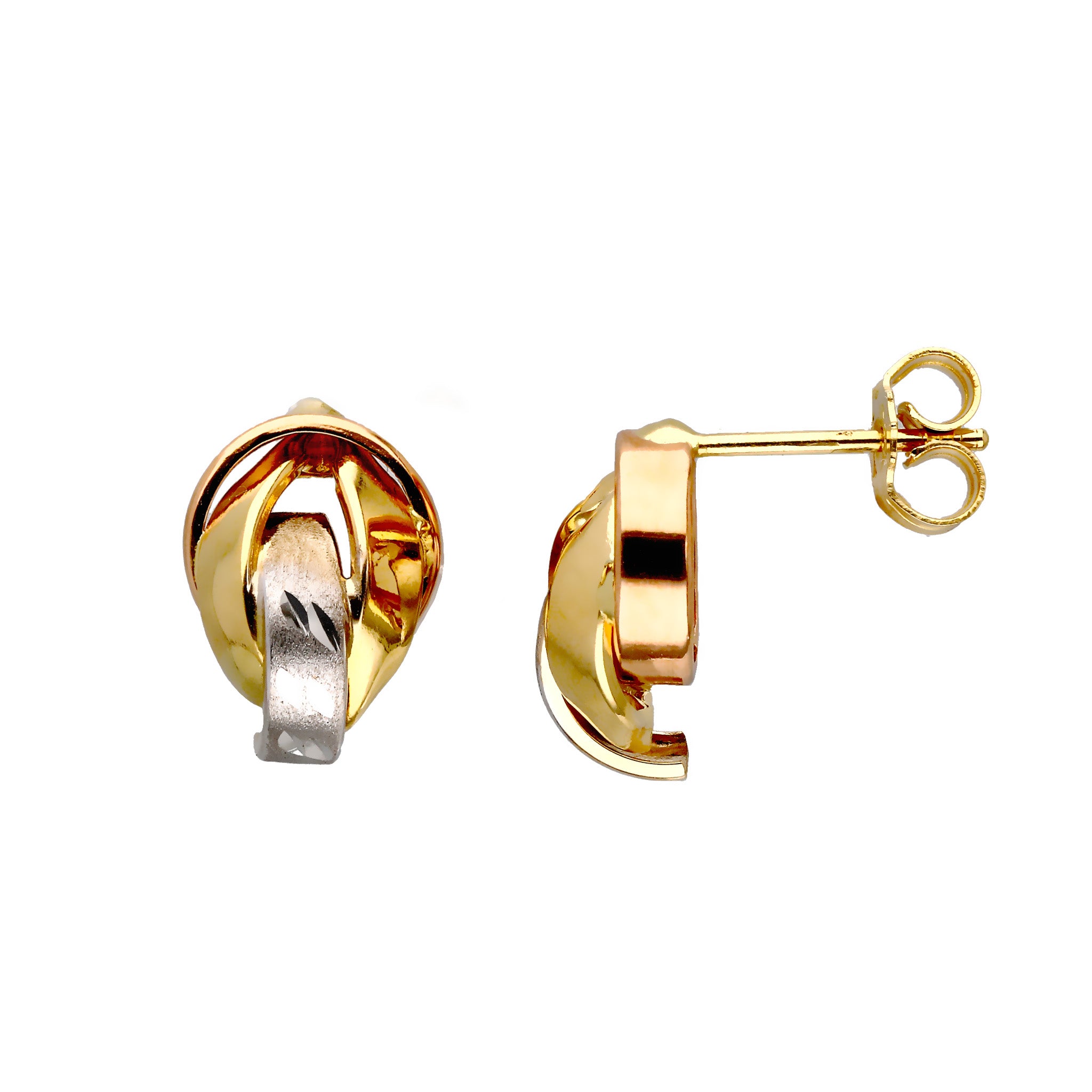 K18ピアス(スリーカラー/イタリア製)《25T10128》