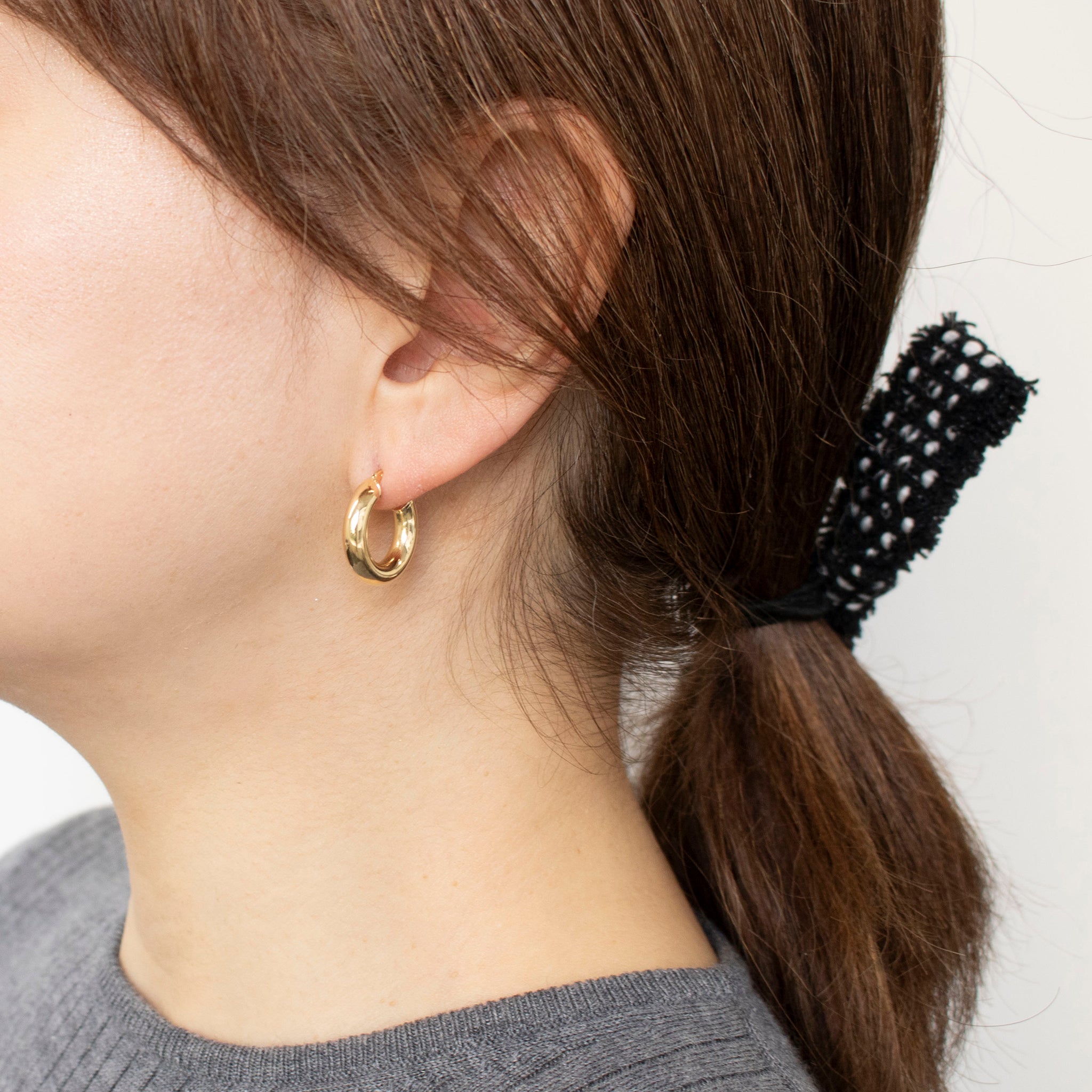 K18ピアス(フープ/イタリア製)《25T10129》