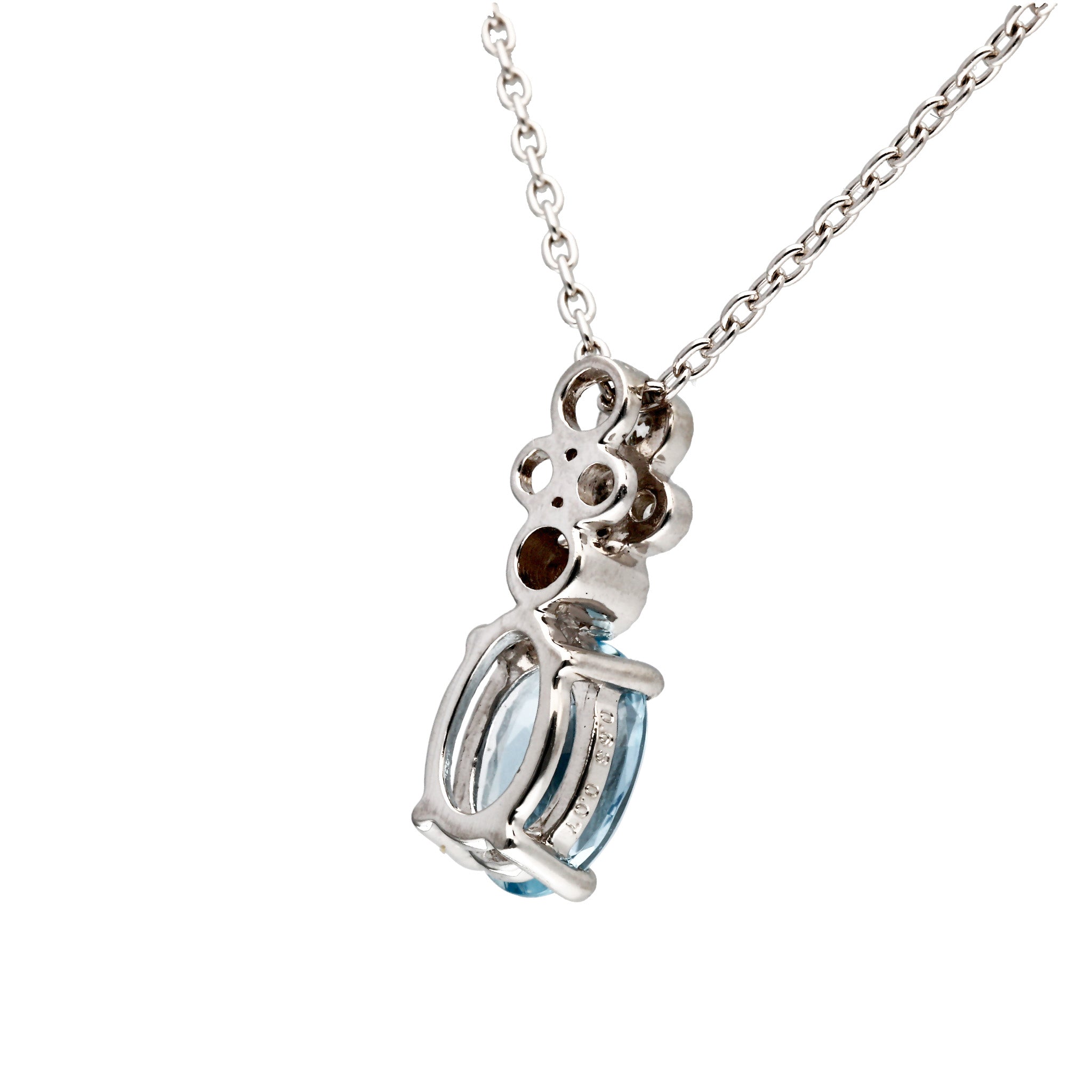 【限定1点】アクアマリン/ダイヤモンド プラチナネックレス(3月誕生石)《25T10139》