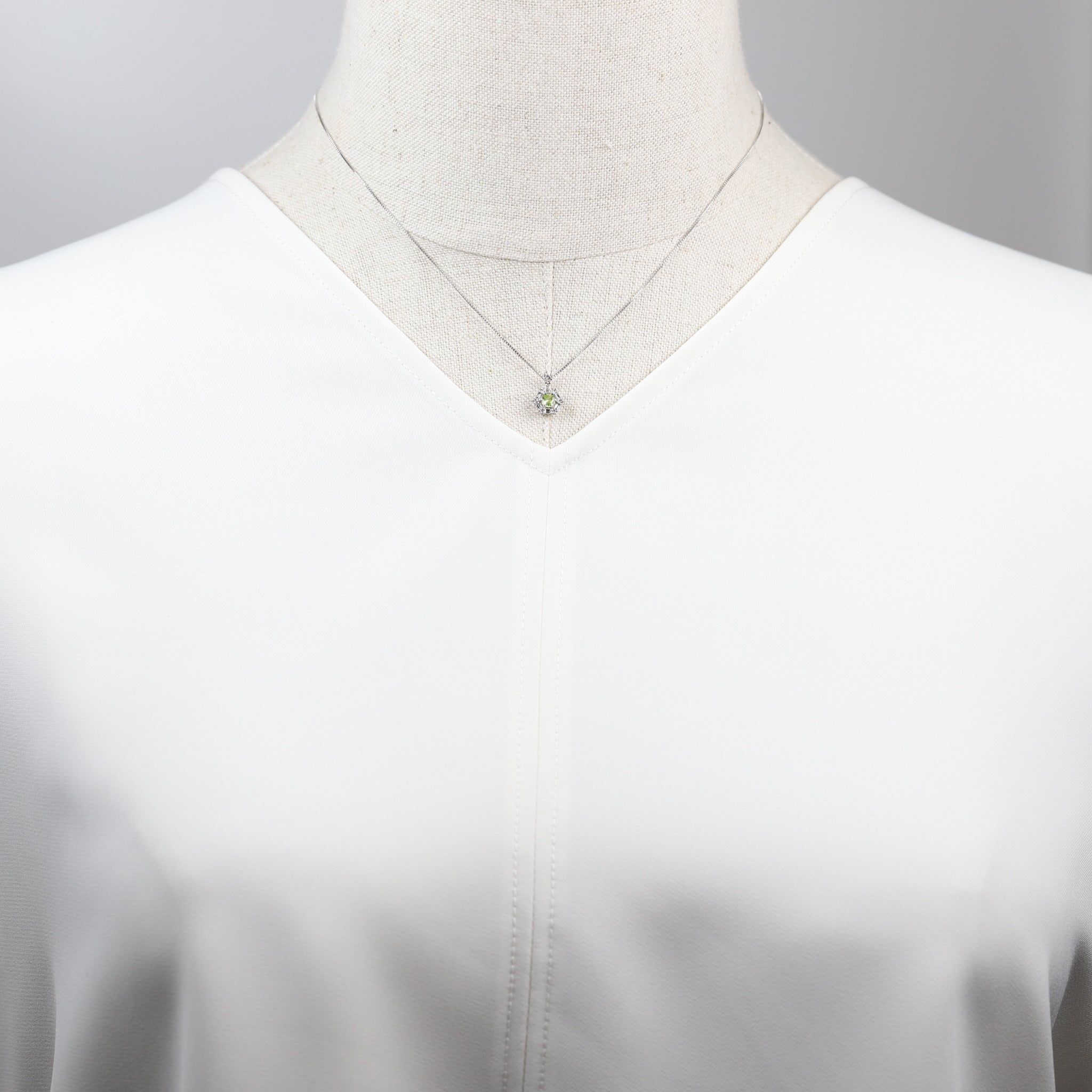 【限定1点】スフェーン/ダイヤモンド プラチナネックレス(8月誕生石)《25T10143》