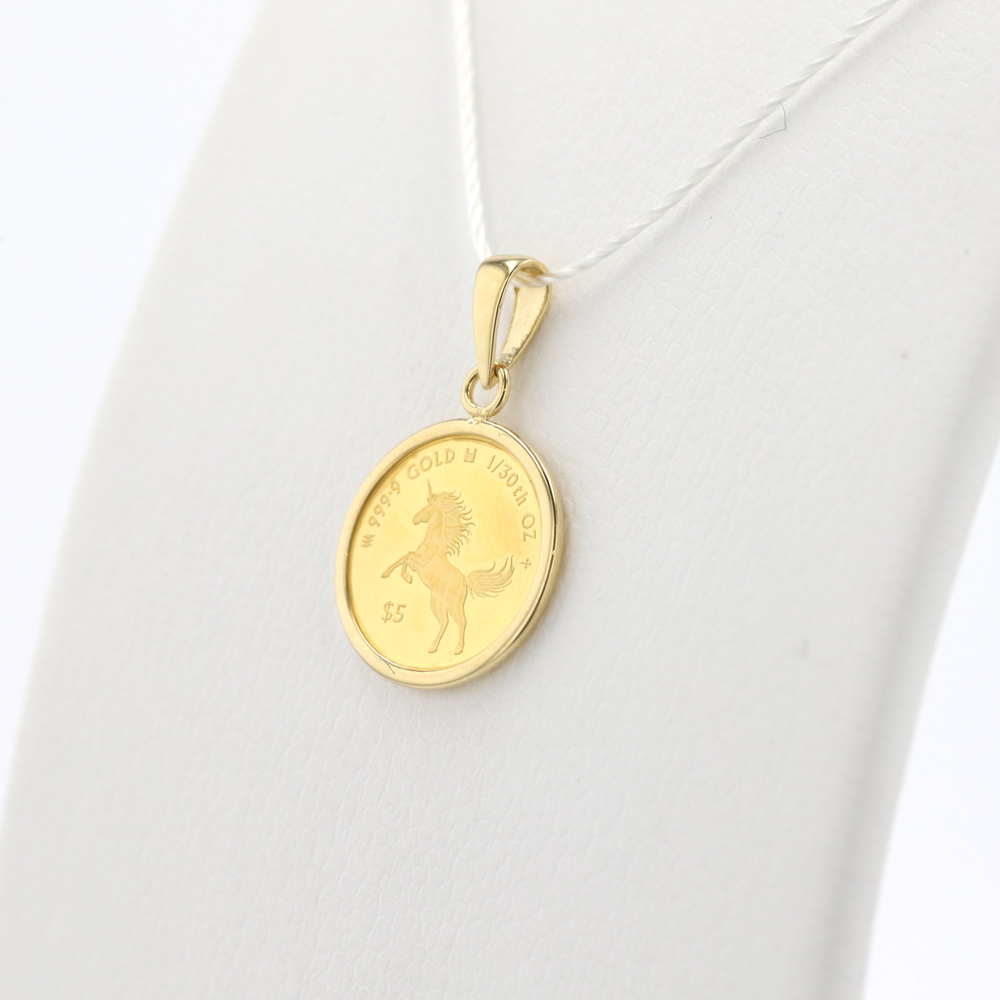 【限定1点】K24/K18 ペンダントトップ(純金/コイン/ユニコーンモチーフ/1/30oz)《25T10144》