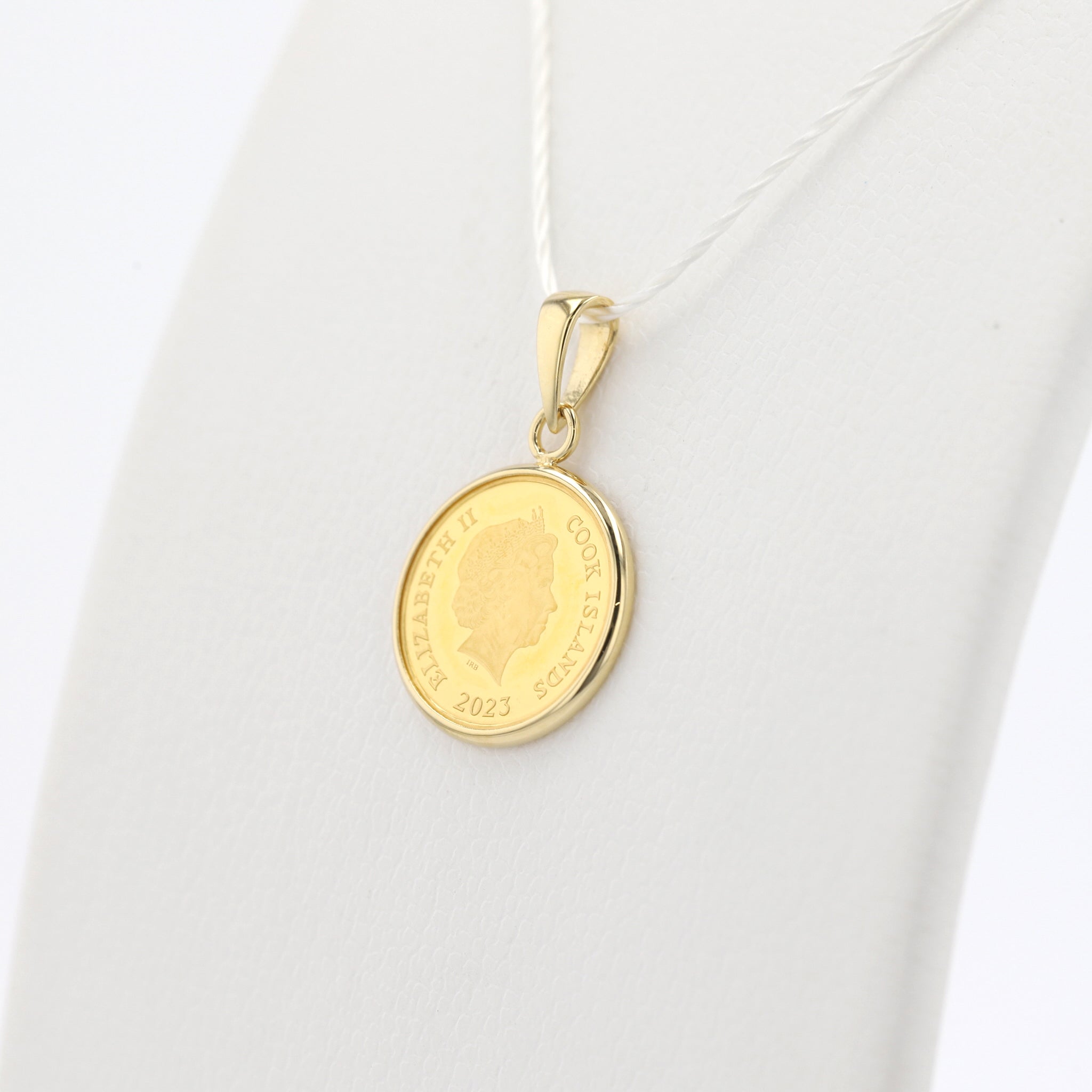 【限定1点】K24/K18 ペンダントトップ(純金/コイン/ユニコーンモチーフ/1/30oz)《25T10144》