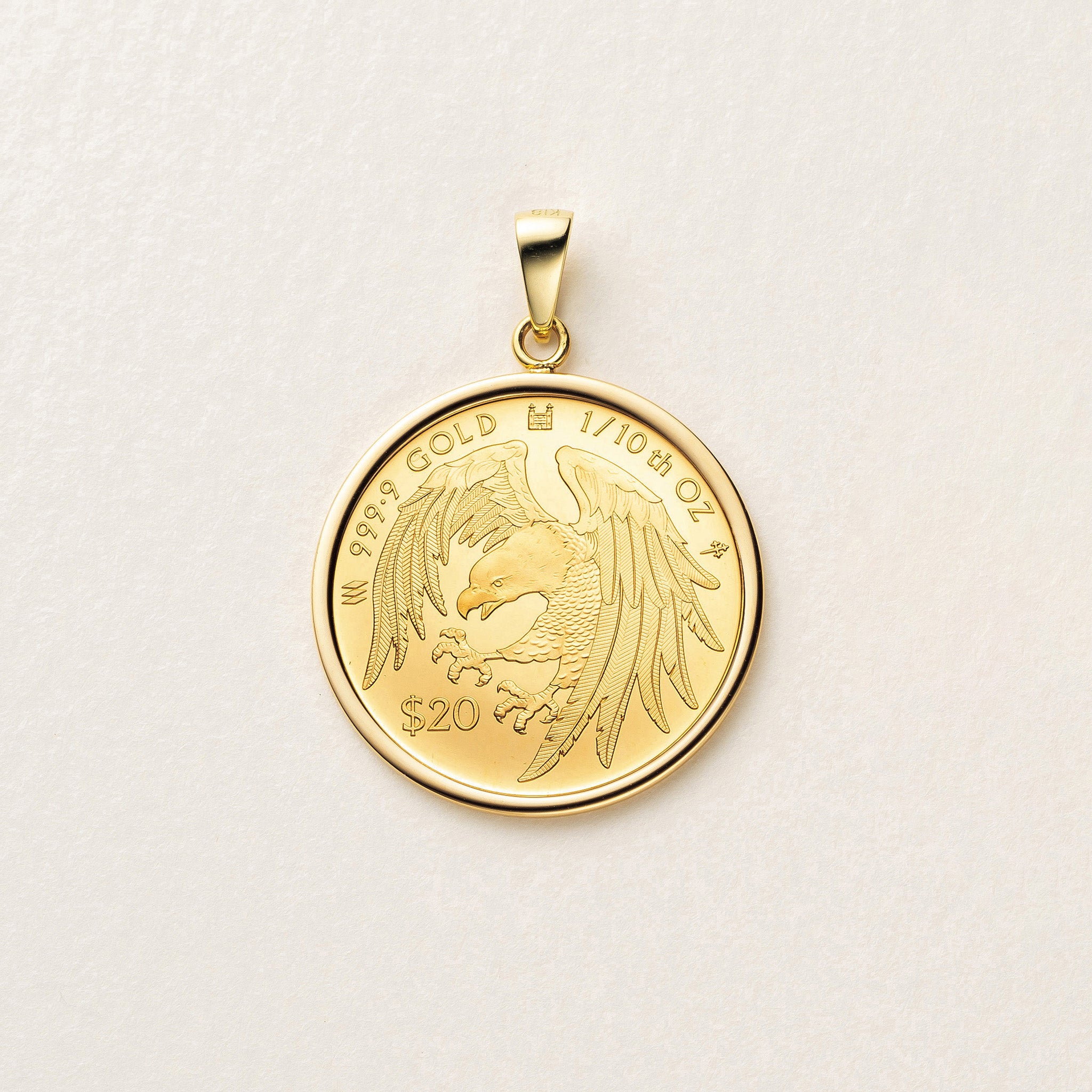 【限定7点】K24/K18 ペンダントトップ(純金/コイン/イーグルモチーフ/1/10oz)《25T10145》