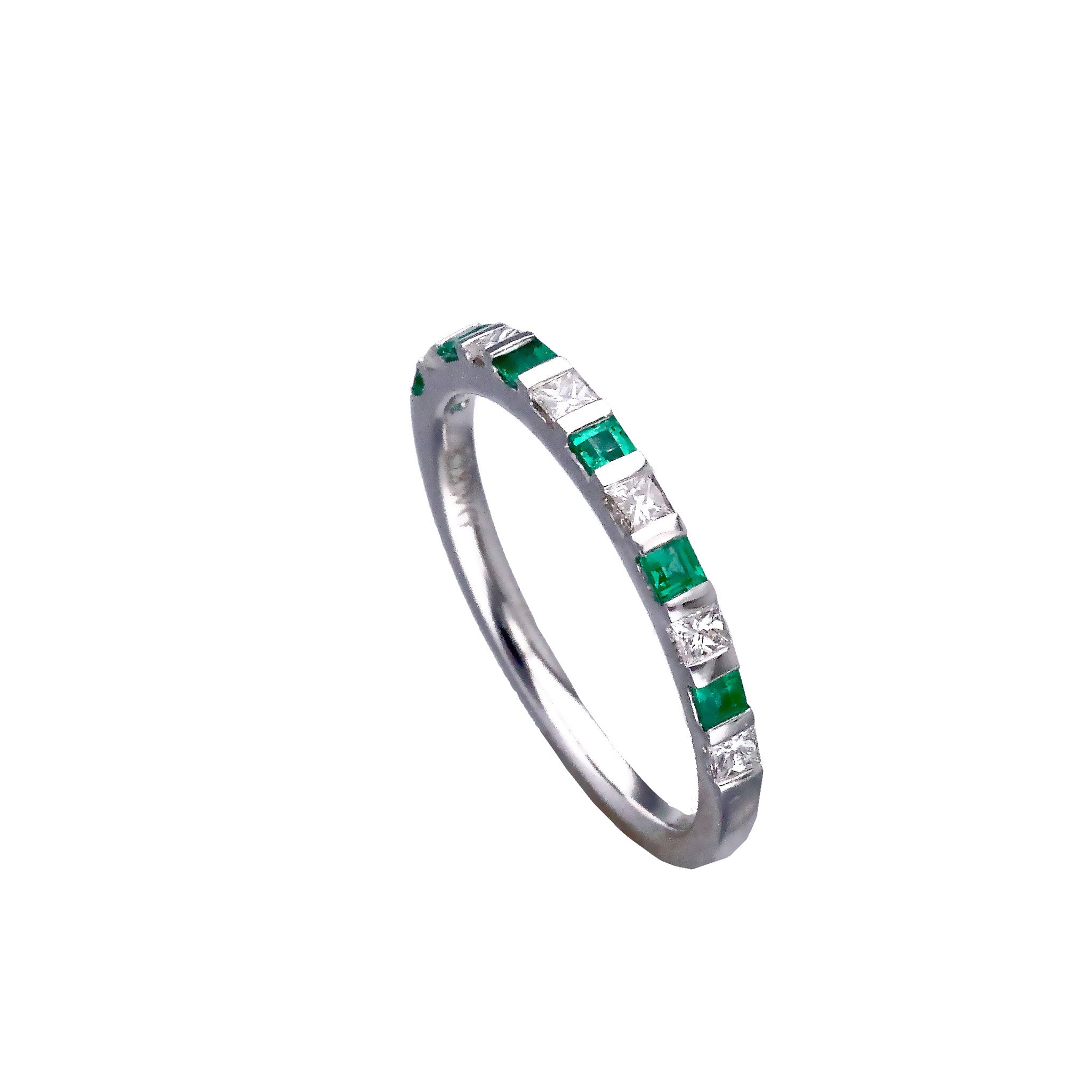 エメラルド/ダイヤモンド K18リング(プリンセスカット/5月誕生石)《25T10150》