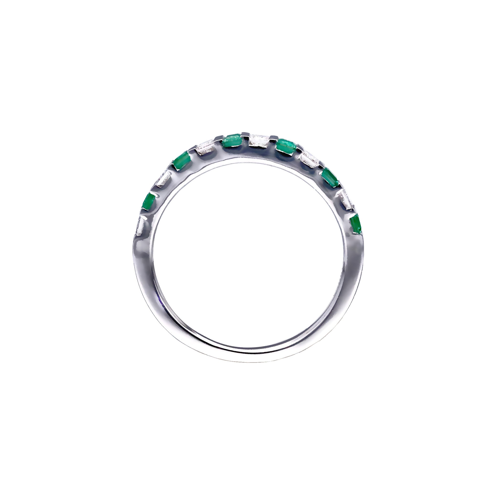 エメラルド/ダイヤモンド K18リング(プリンセスカット/5月誕生石)《25T10150》