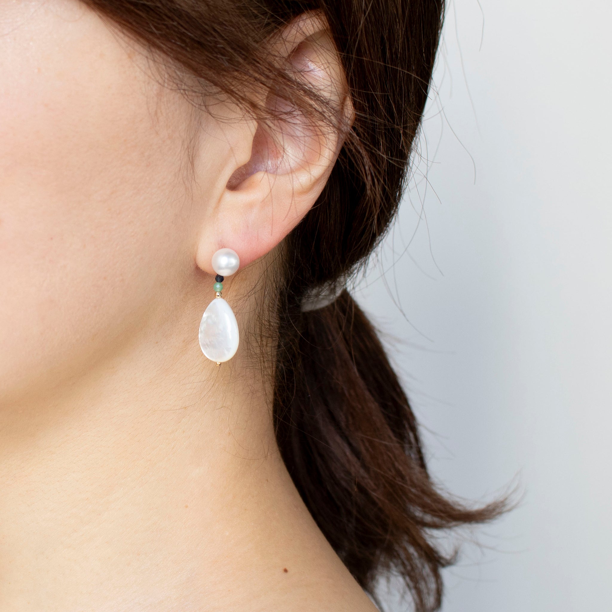 【限定7点】シェル/パール K18ピアス(アコヤ真珠)《25T10154》