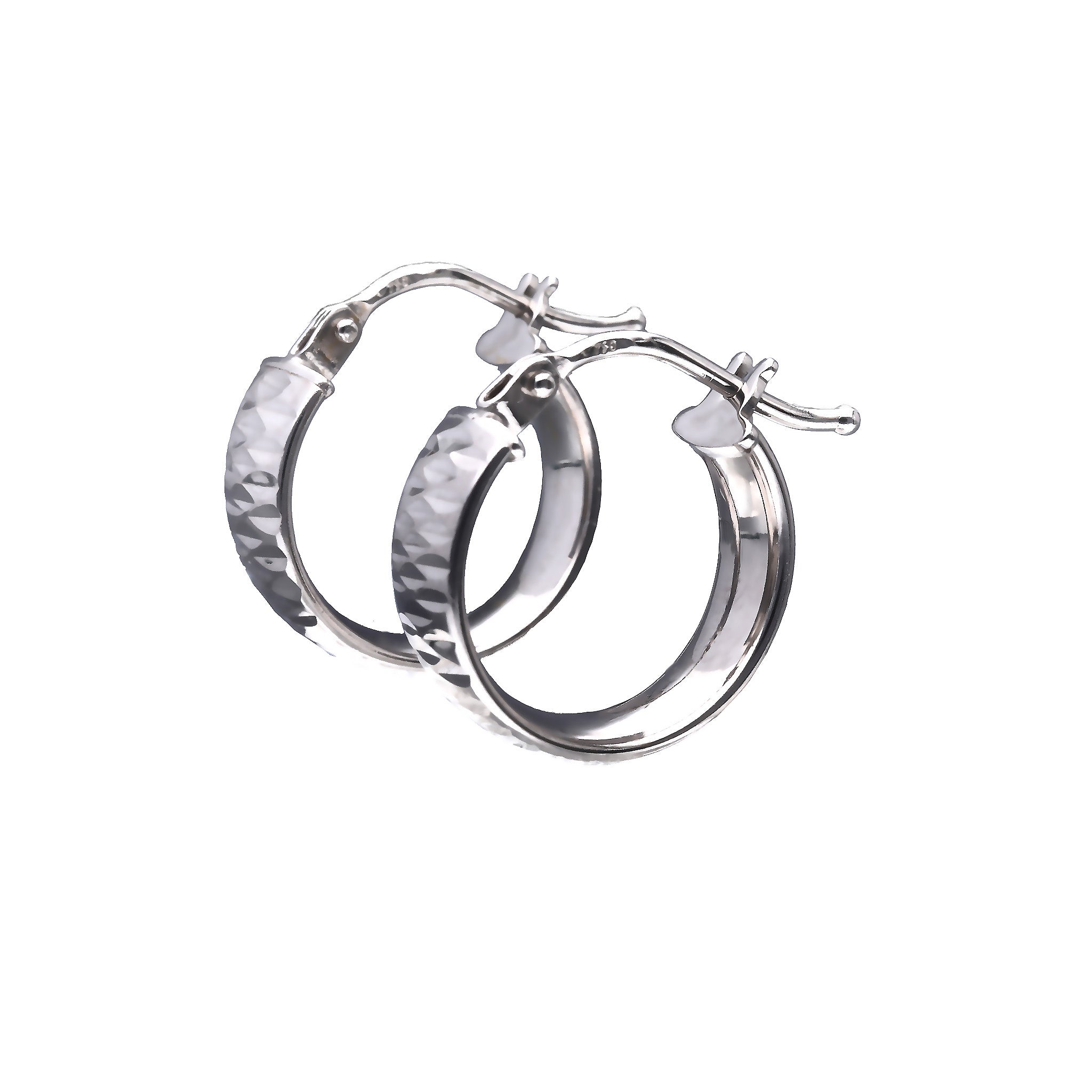 K18ピアス(ロジウムメッキ/フープ/イタリア製)《25T10159》