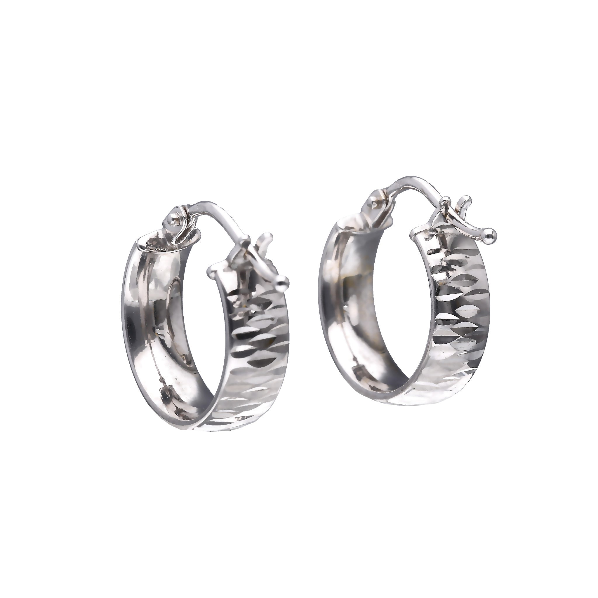 K18ピアス(ロジウムメッキ/フープ/イタリア製)《25T10159》