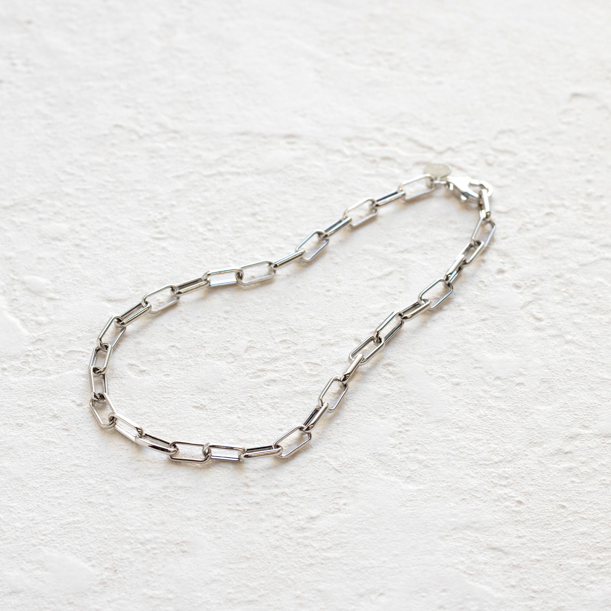 K18ブレスレット(ロジウムメッキ/イタリア製)《25T10163》