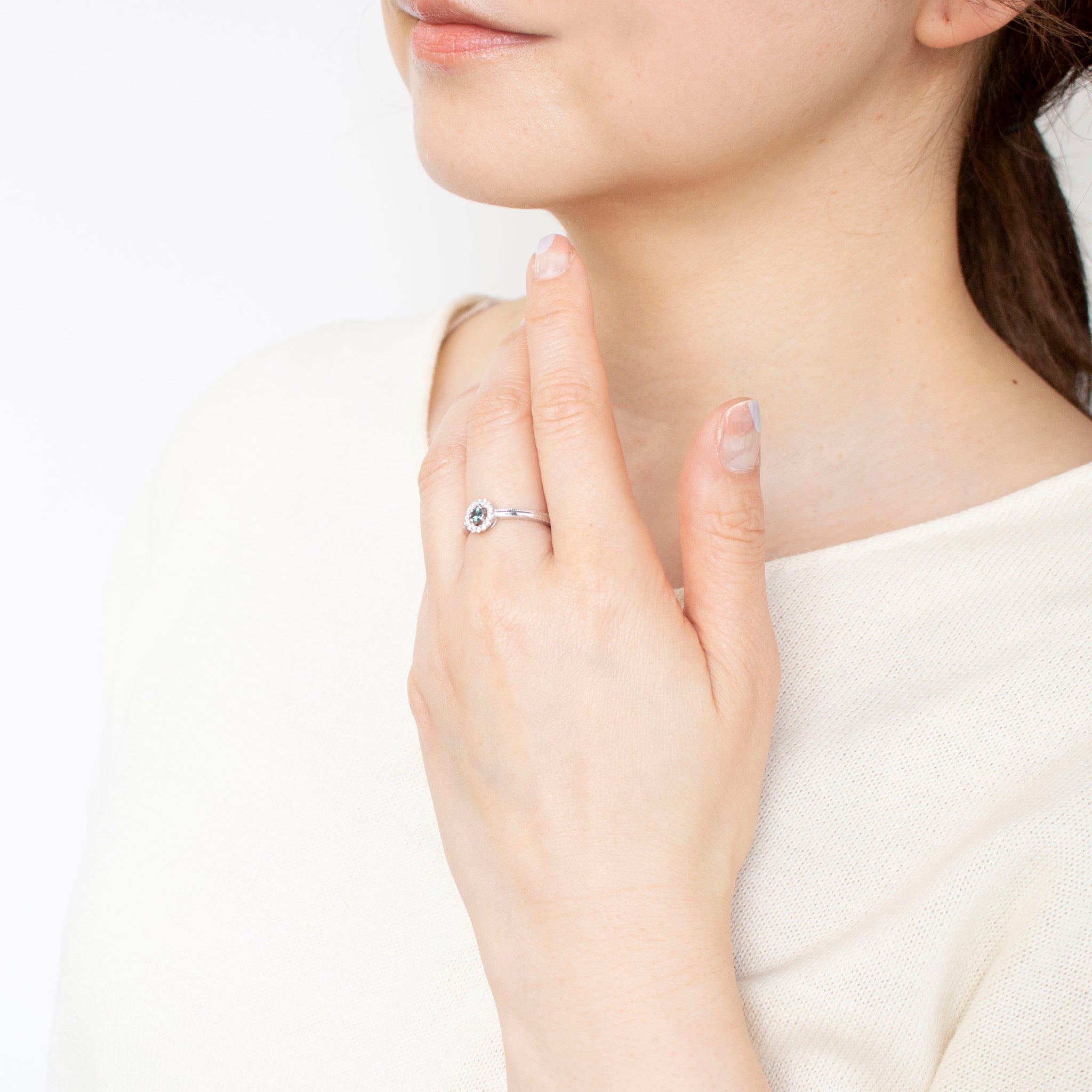 【限定1点】アレキンサンドライト/ダイヤモンド プラチナリング(6月誕生石)《25T10164》