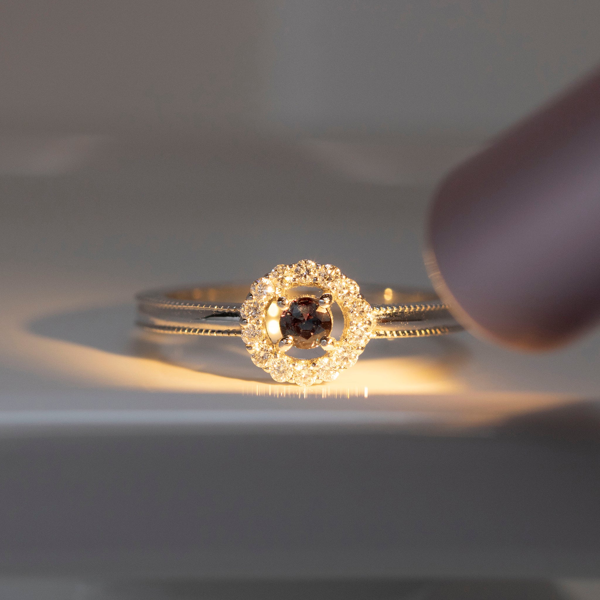 【限定1点】アレキンサンドライト/ダイヤモンド プラチナリング(6月誕生石)《25T10164》