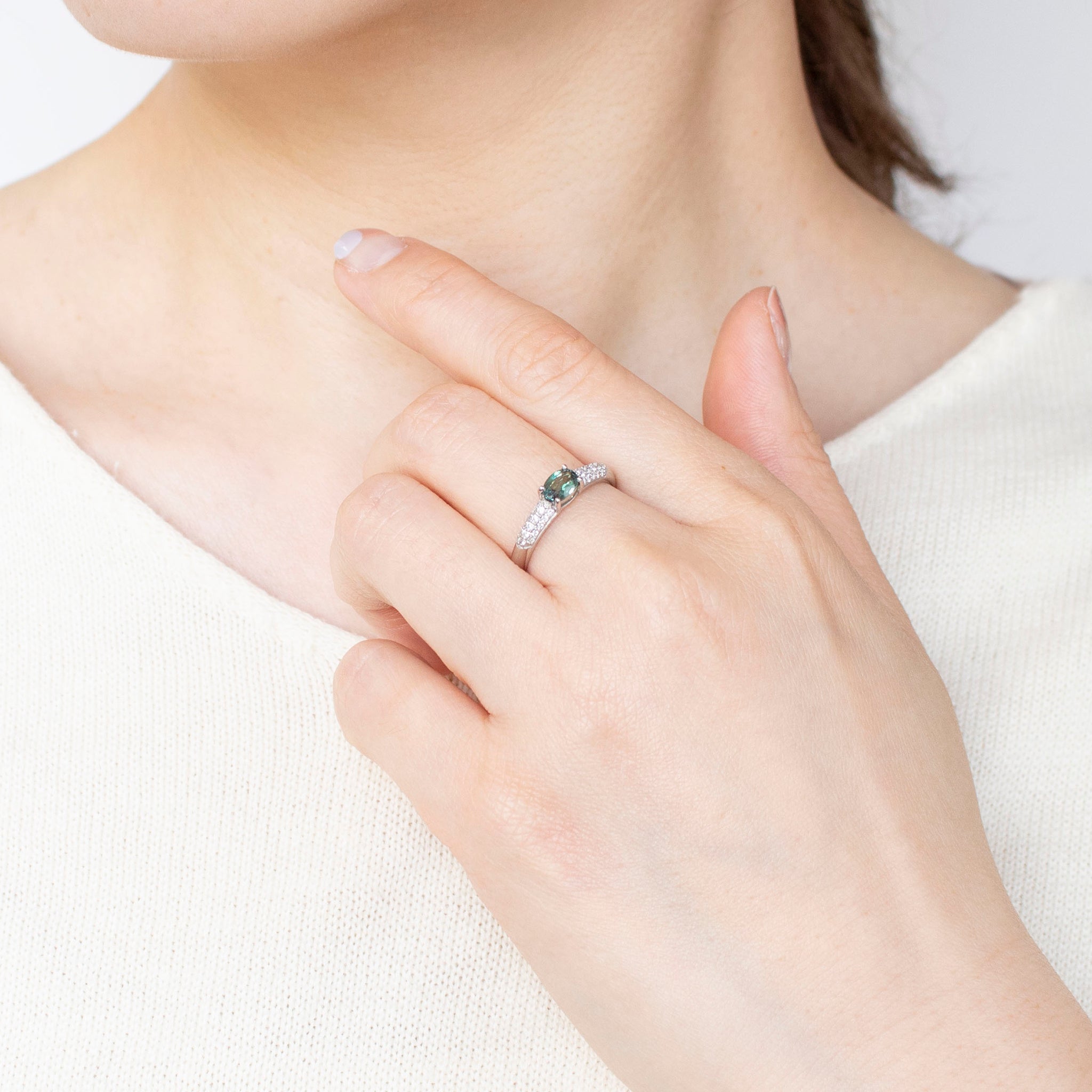 【限定1点】アレキンサンドライト/ダイヤモンド プラチナリング(6月誕生石/鑑別書付き)《25T10165》