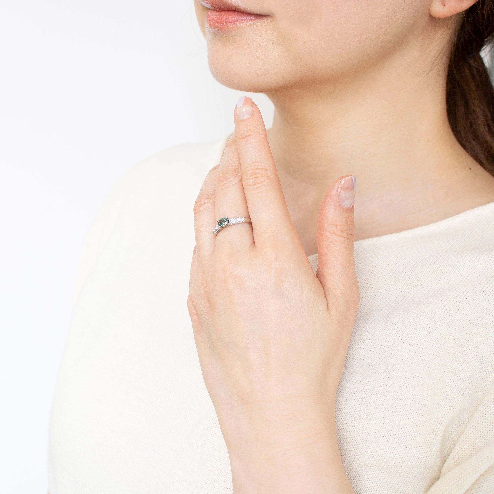 【限定1点】アレキンサンドライト/ダイヤモンド プラチナリング(6月誕生石/鑑別書付き)《25T10165》