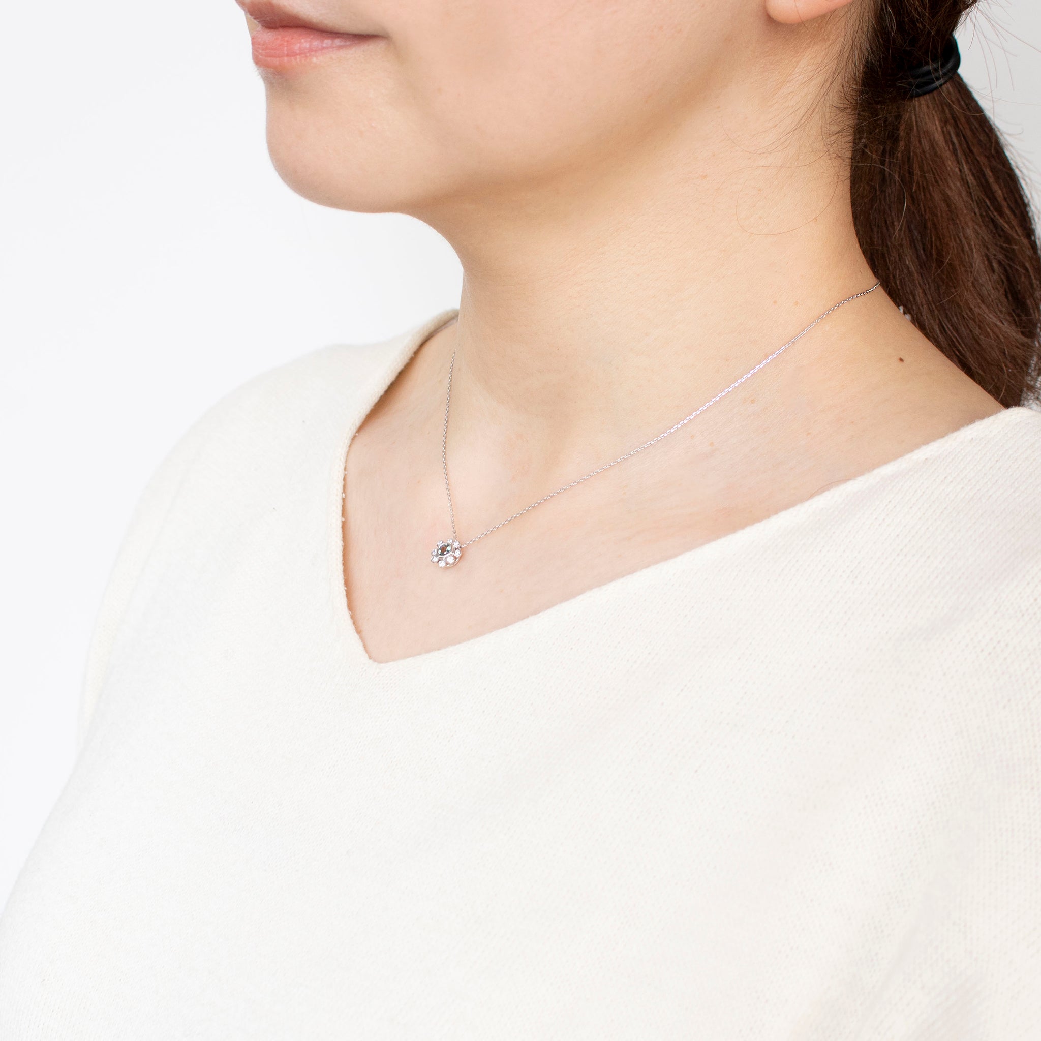 【限定1点】アレキンサンドライト/ダイヤモンド K18ネックレス(6月誕生石)《25T10166》