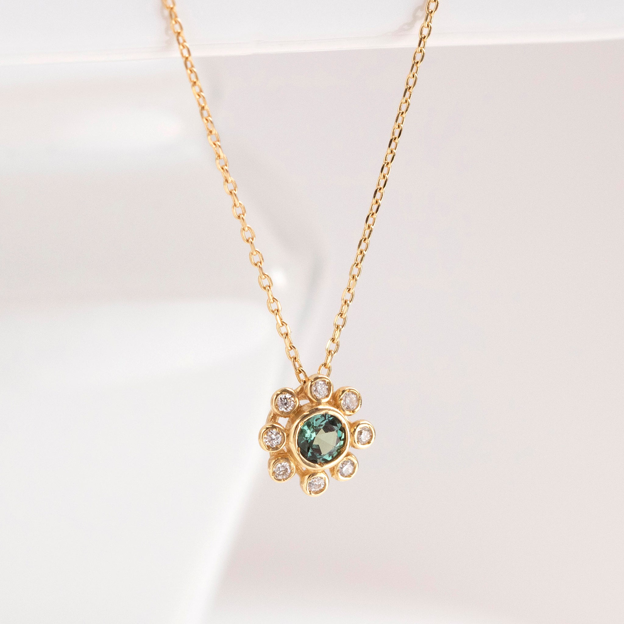 【限定1点】アレキンサンドライト/ダイヤモンド K18ネックレス(6月誕生石)《25T10167》