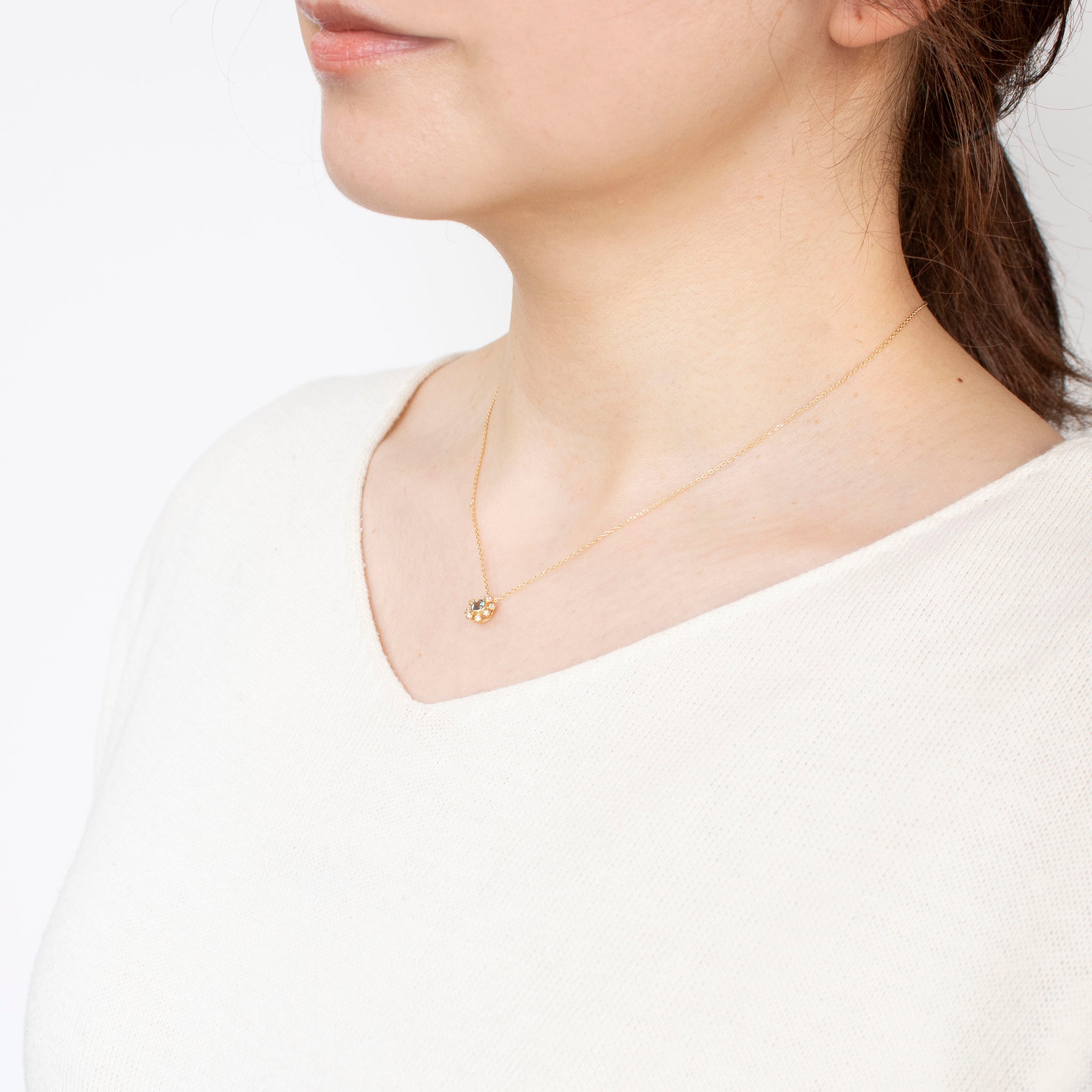 【限定1点】アレキンサンドライト/ダイヤモンド K18ネックレス(6月誕生石)《25T10167》