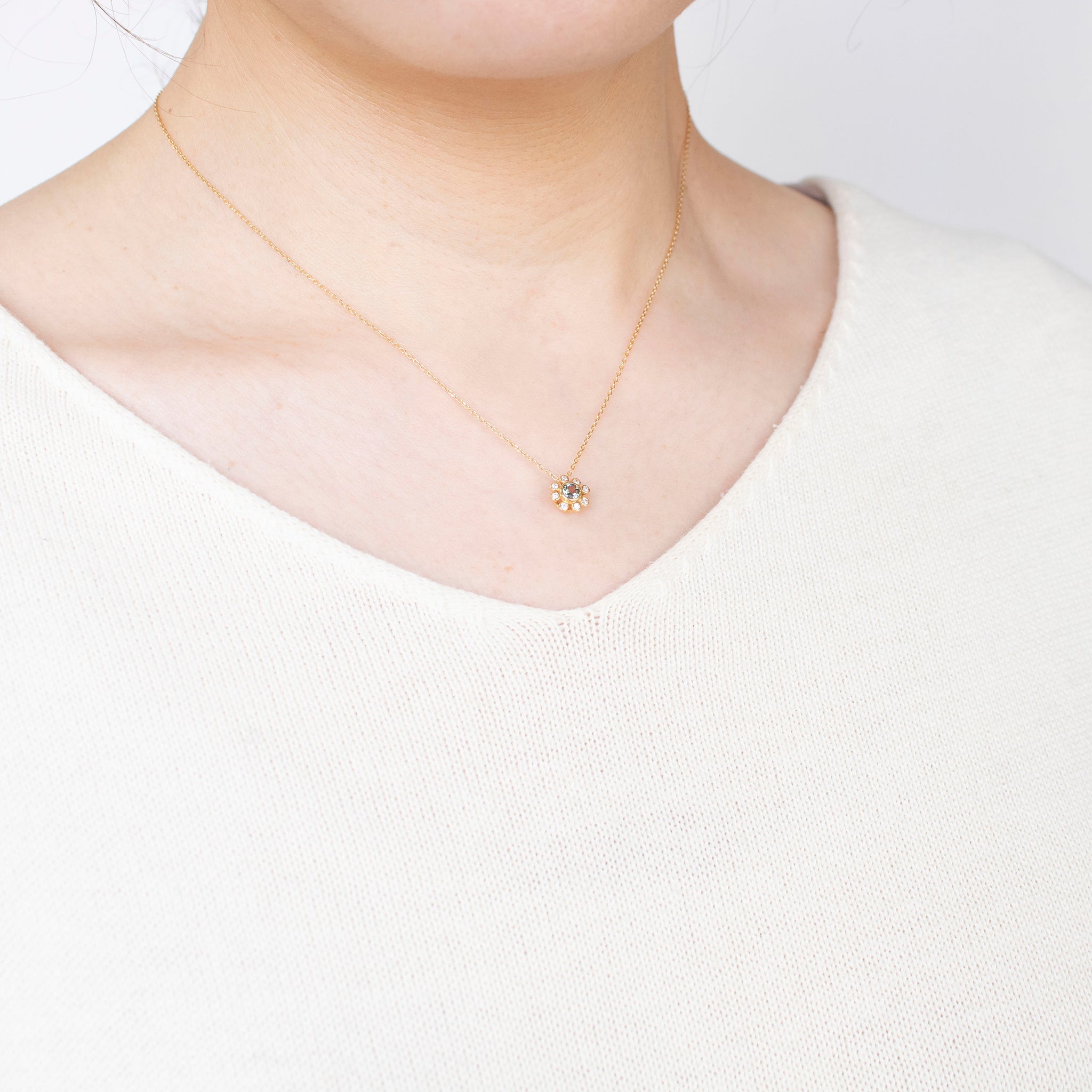 【限定1点】アレキンサンドライト/ダイヤモンド K18ネックレス(6月誕生石)《25T10167》