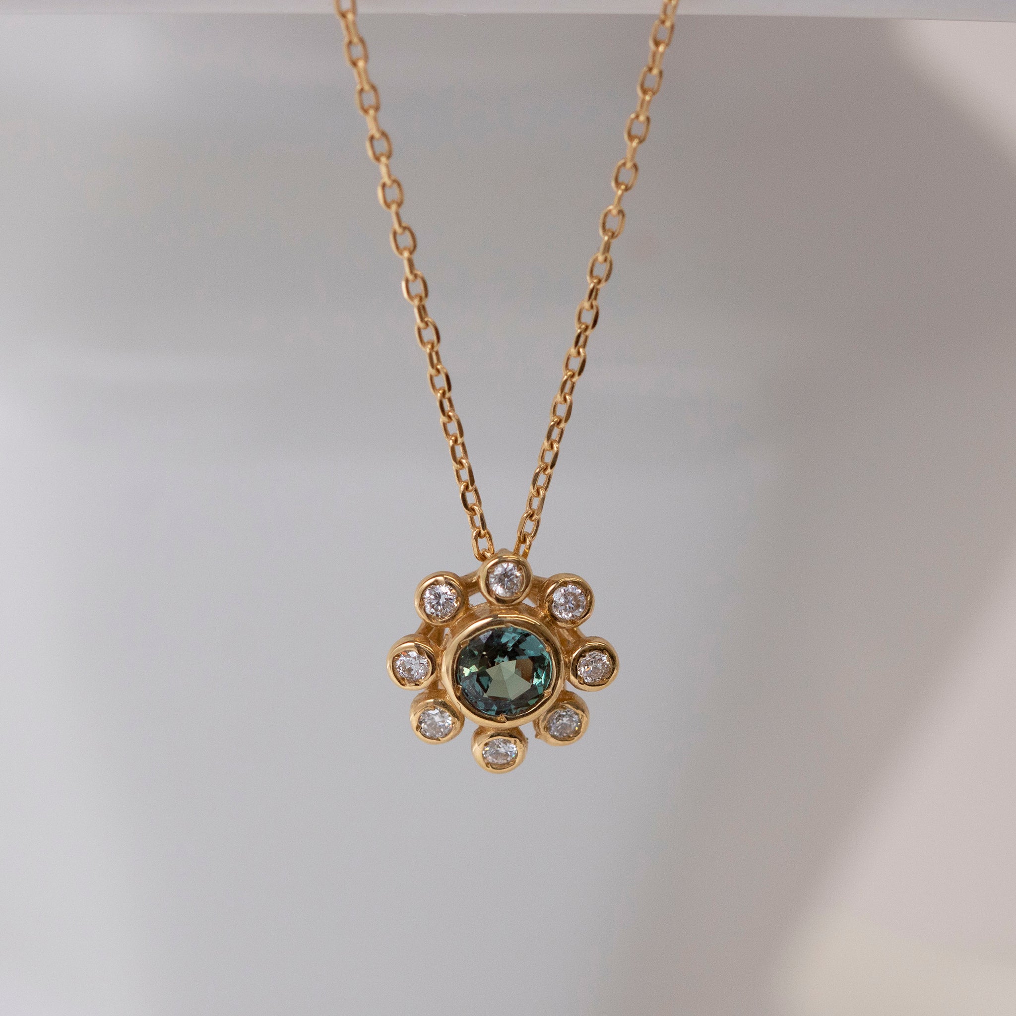 【限定1点】アレキンサンドライト/ダイヤモンド K18ネックレス(6月誕生石)《25T10167》