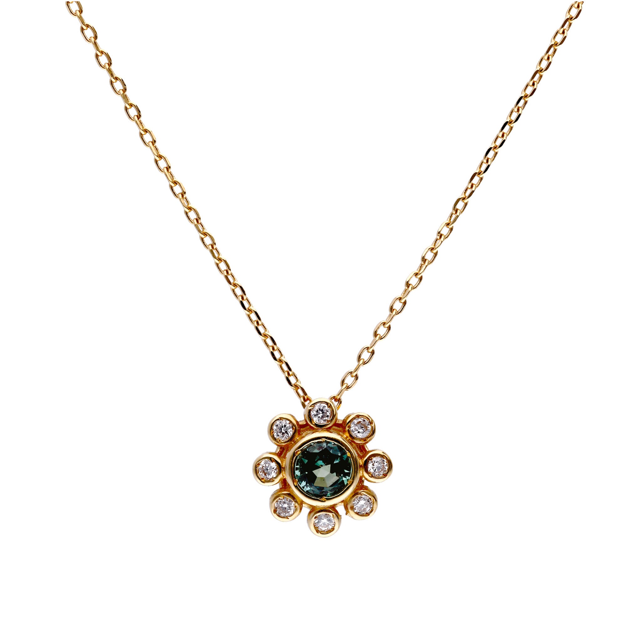 【限定1点】アレキンサンドライト/ダイヤモンド K18ネックレス(6月誕生石)《25T10167》