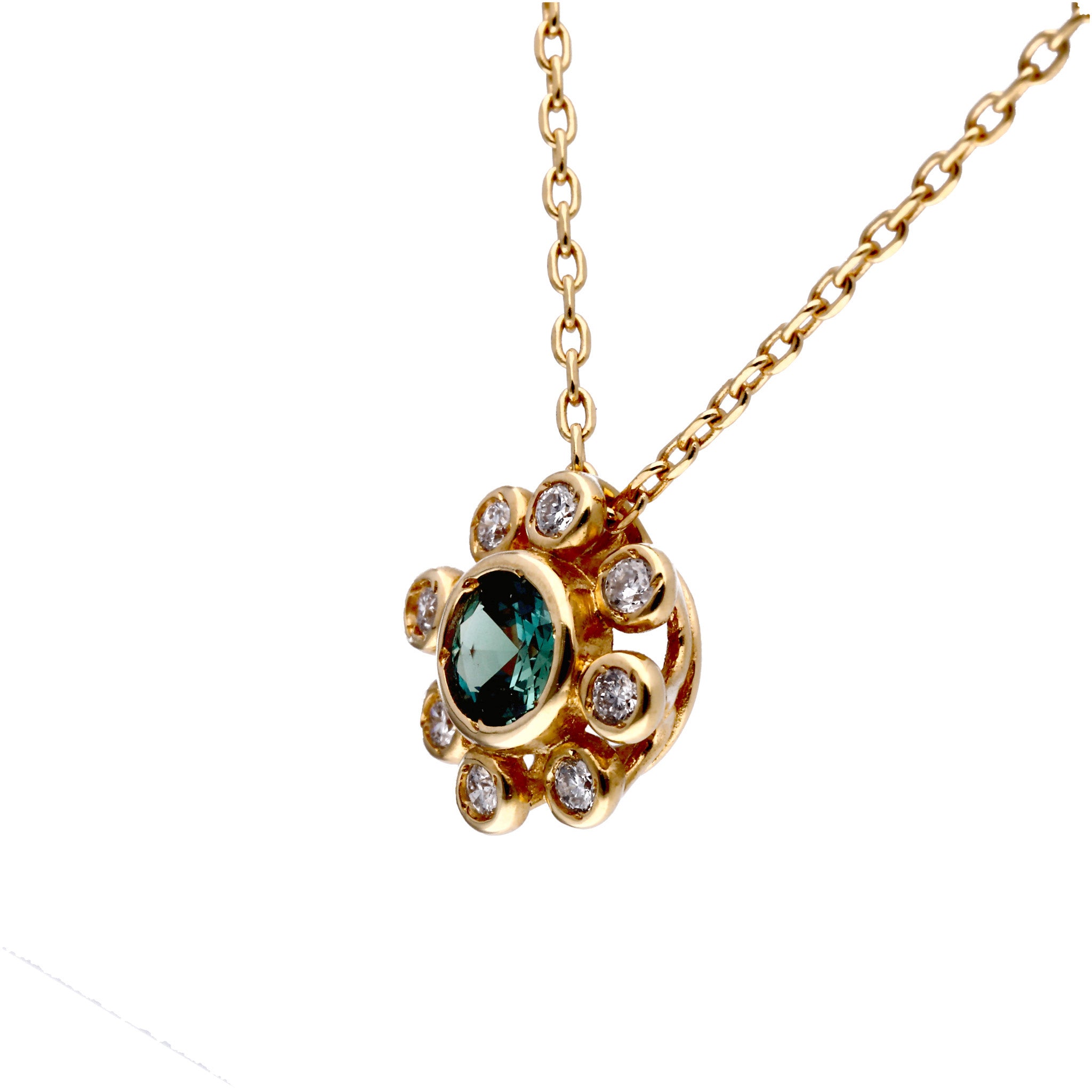 【限定1点】アレキンサンドライト/ダイヤモンド K18ネックレス(6月誕生石)《25T10167》