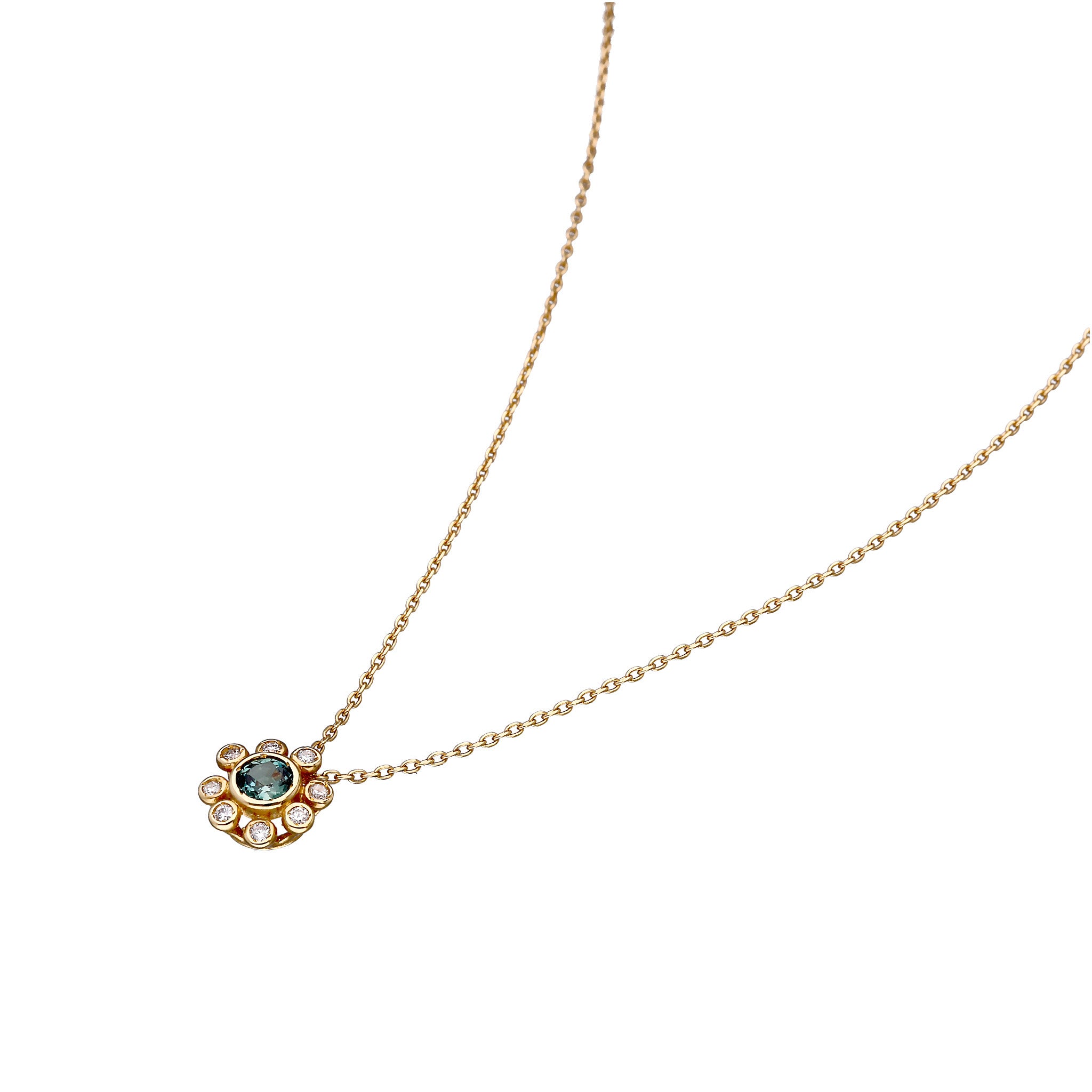 【限定1点】アレキンサンドライト/ダイヤモンド K18ネックレス(6月誕生石)《25T10167》