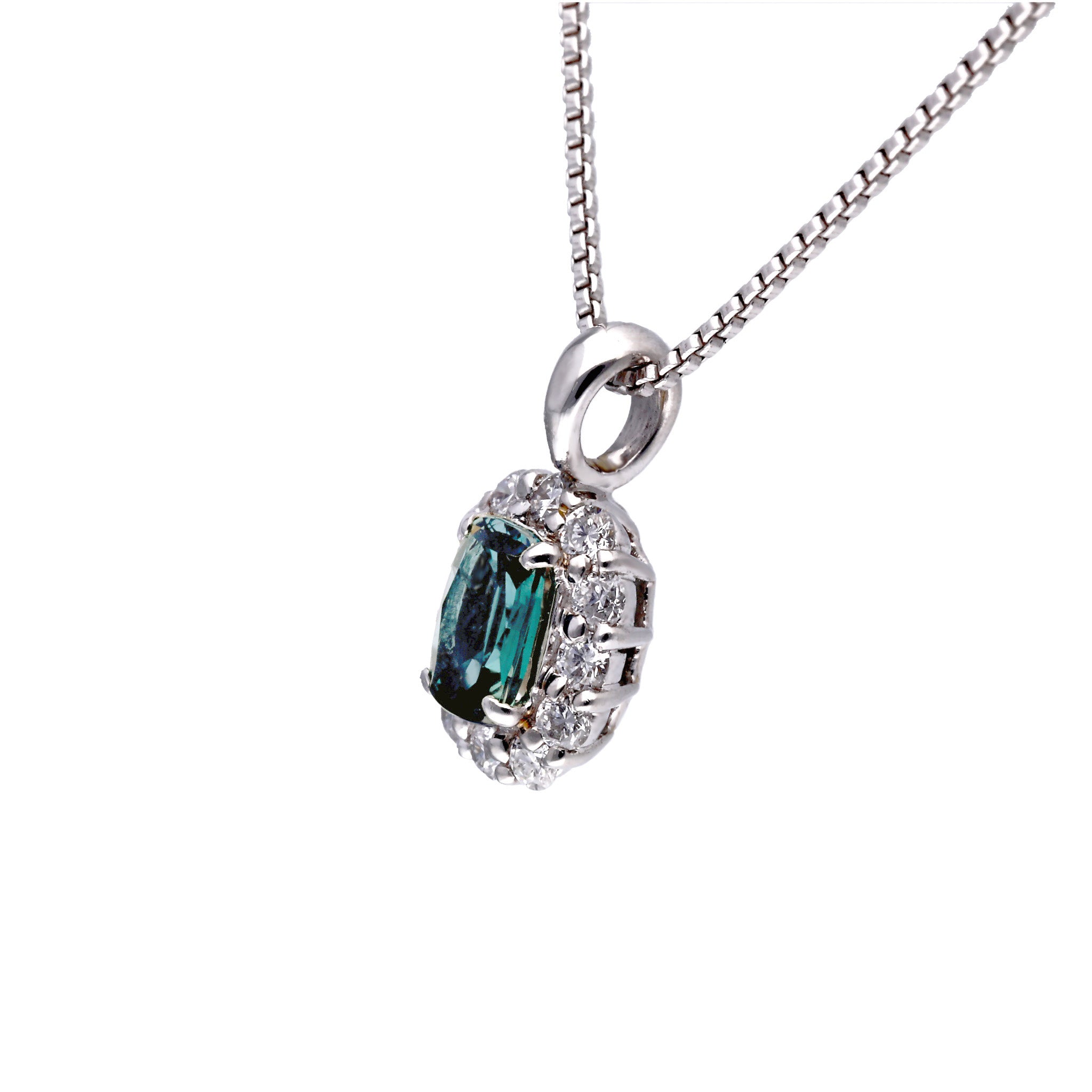 【限定1点】アレキンサンドライト/ダイヤモンド プラチナネックレス(6月誕生石/鑑別書付き)《25T10170》