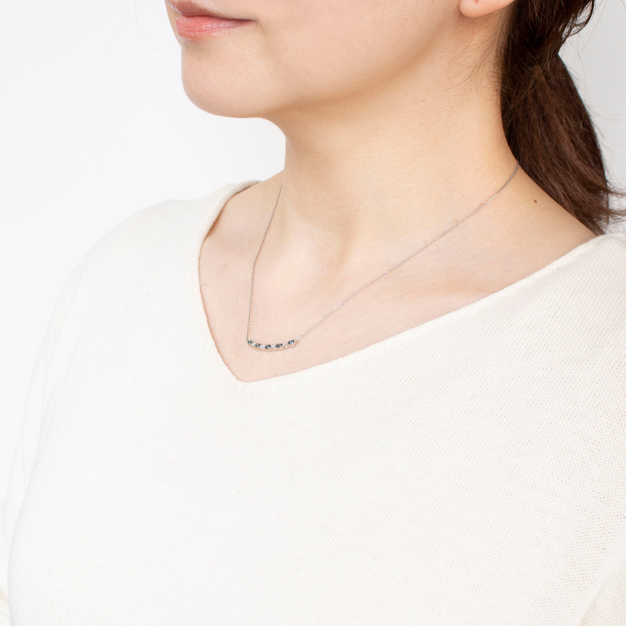 【限定1点】アレキンサンドライト/ダイヤモンド プラチナネックレス(6月誕生石/鑑別書付き)《25T10171》