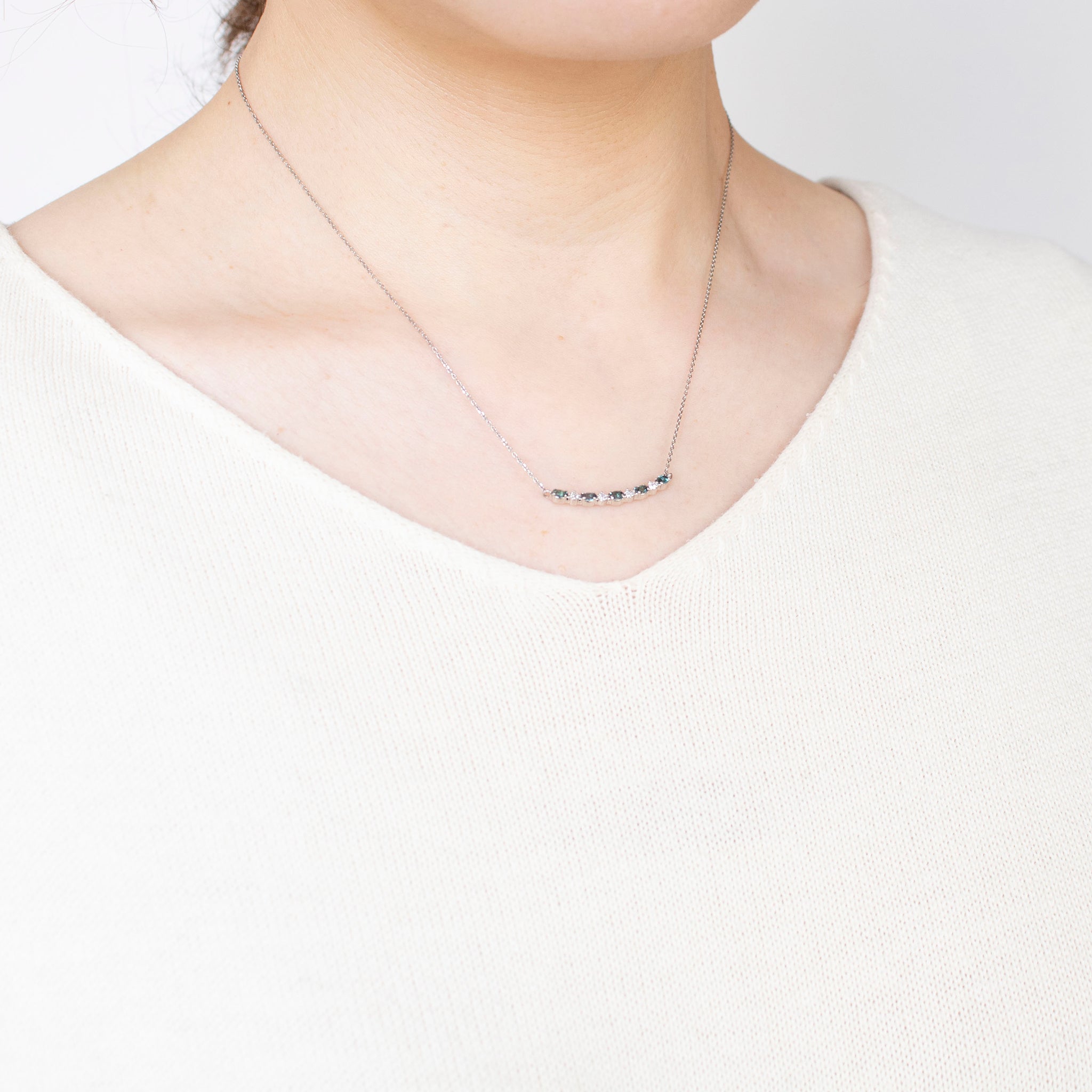 【限定1点】アレキンサンドライト/ダイヤモンド プラチナネックレス(6月誕生石/鑑別書付き)《25T10171》