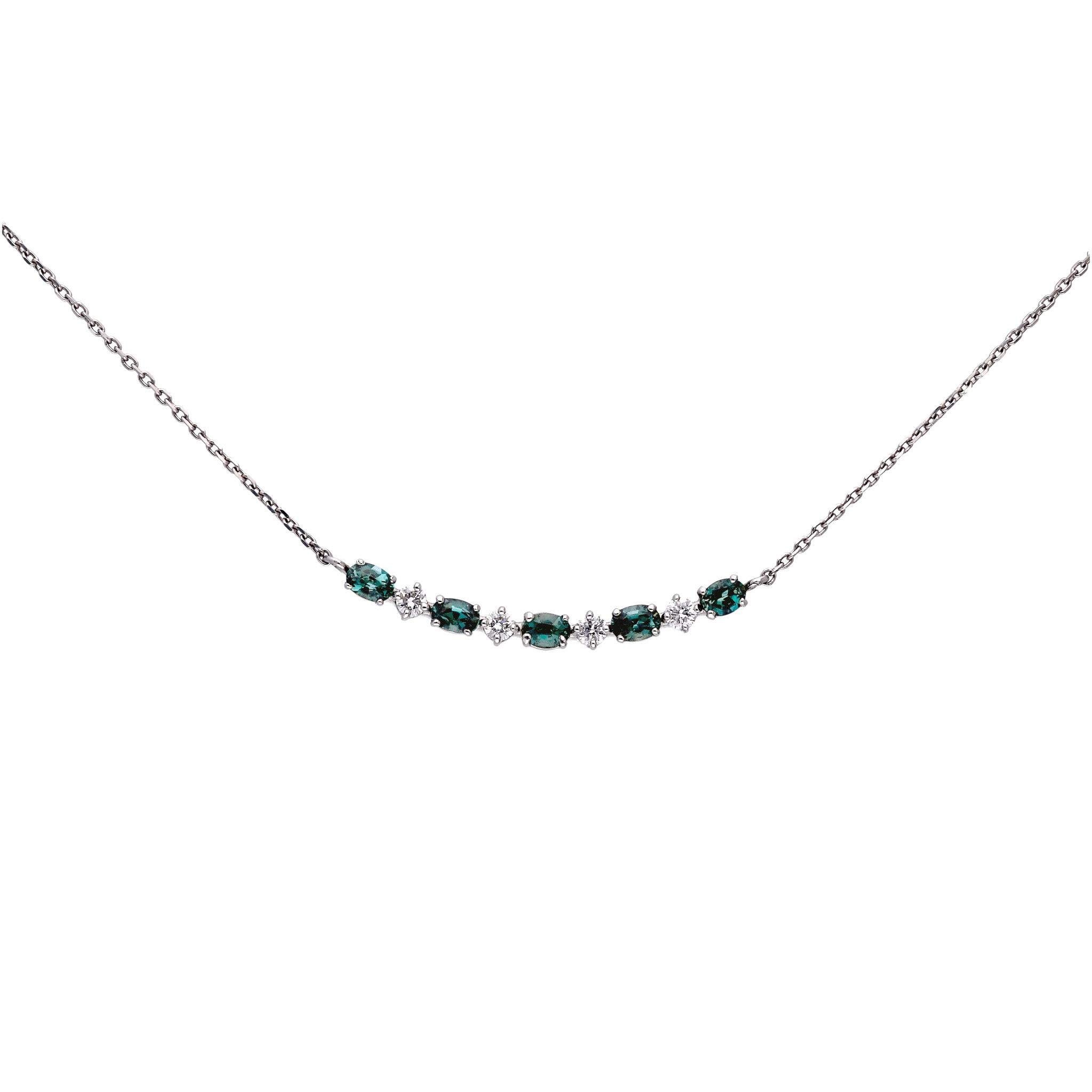 【限定1点】アレキンサンドライト/ダイヤモンド プラチナネックレス(6月誕生石/鑑別書付き)《25T10171》