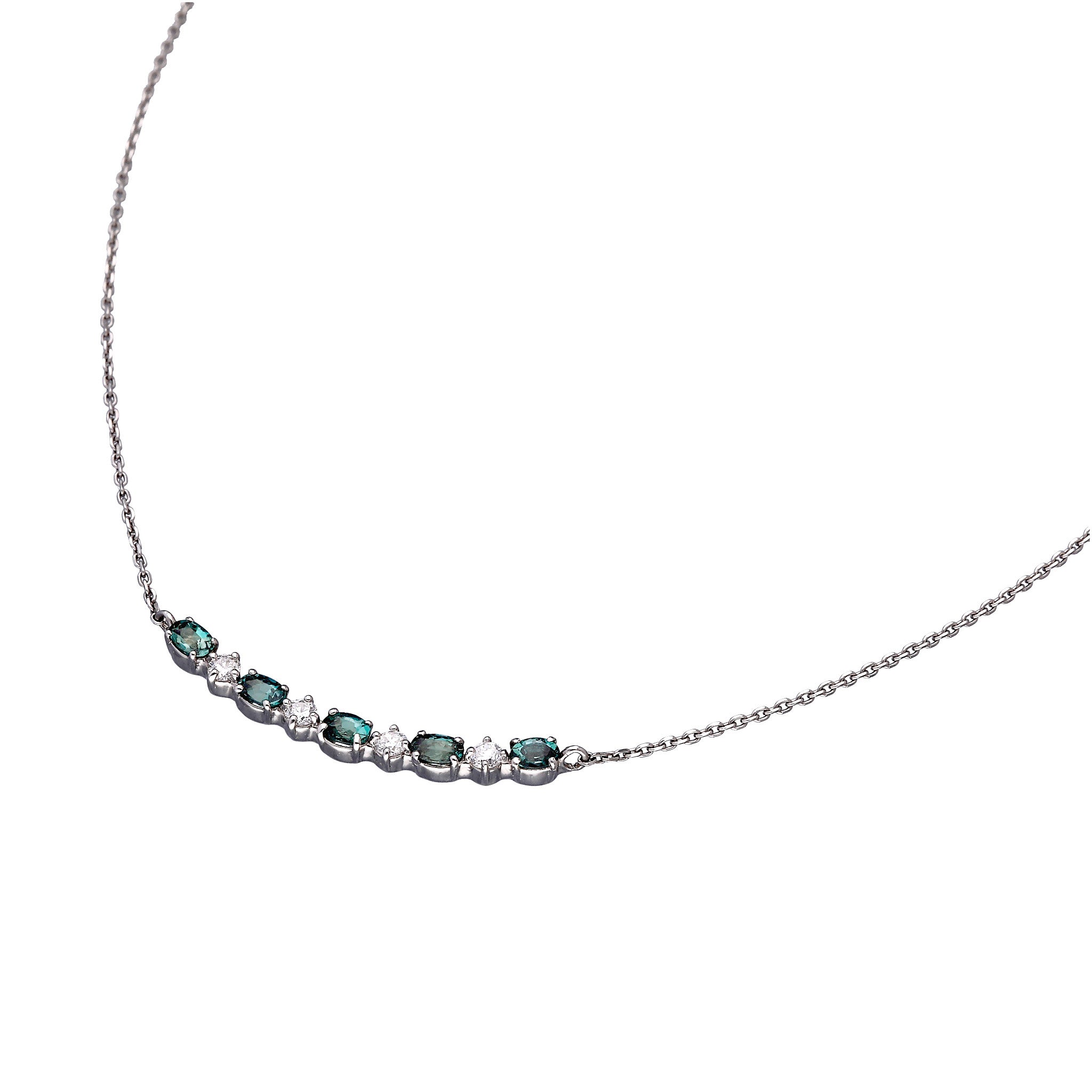 【限定1点】アレキンサンドライト/ダイヤモンド プラチナネックレス(6月誕生石/鑑別書付き)《25T10171》