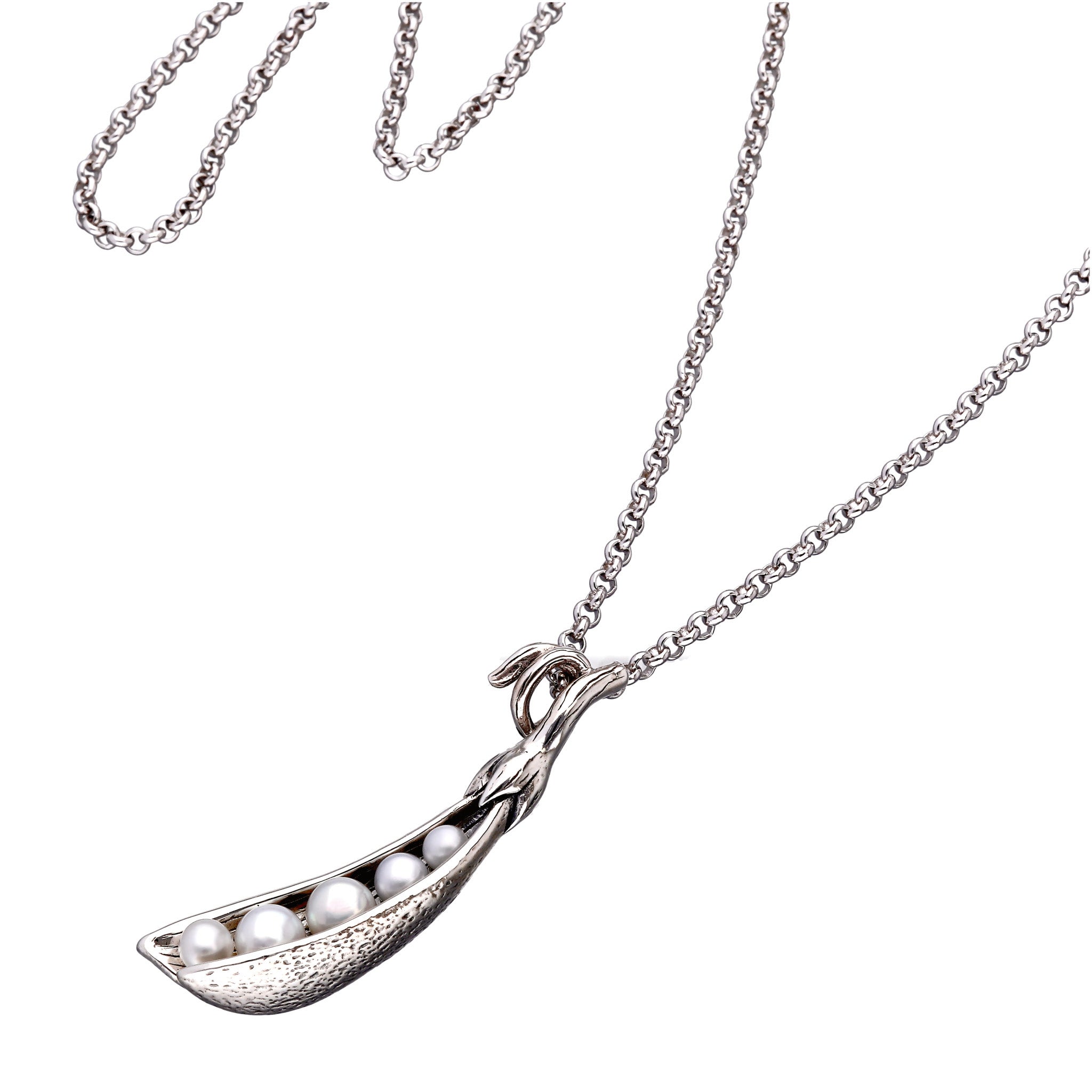 パール シルバーネックレス(淡水真珠/ビーンズモチーフ/6月誕生石)《25T10173》