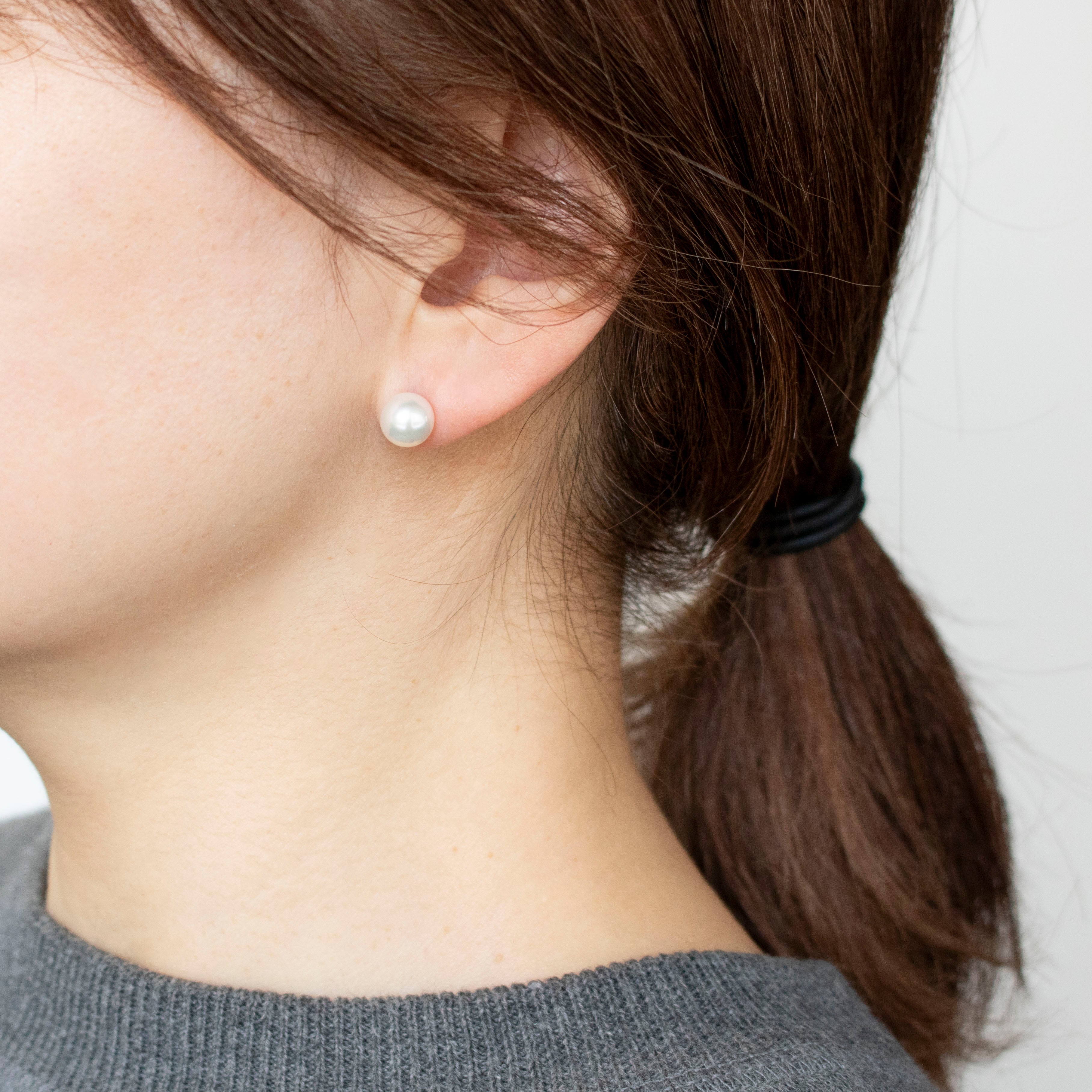 パール K14ピアス(アコヤ真珠/約7.5mm/6月誕生石)《25T10174》