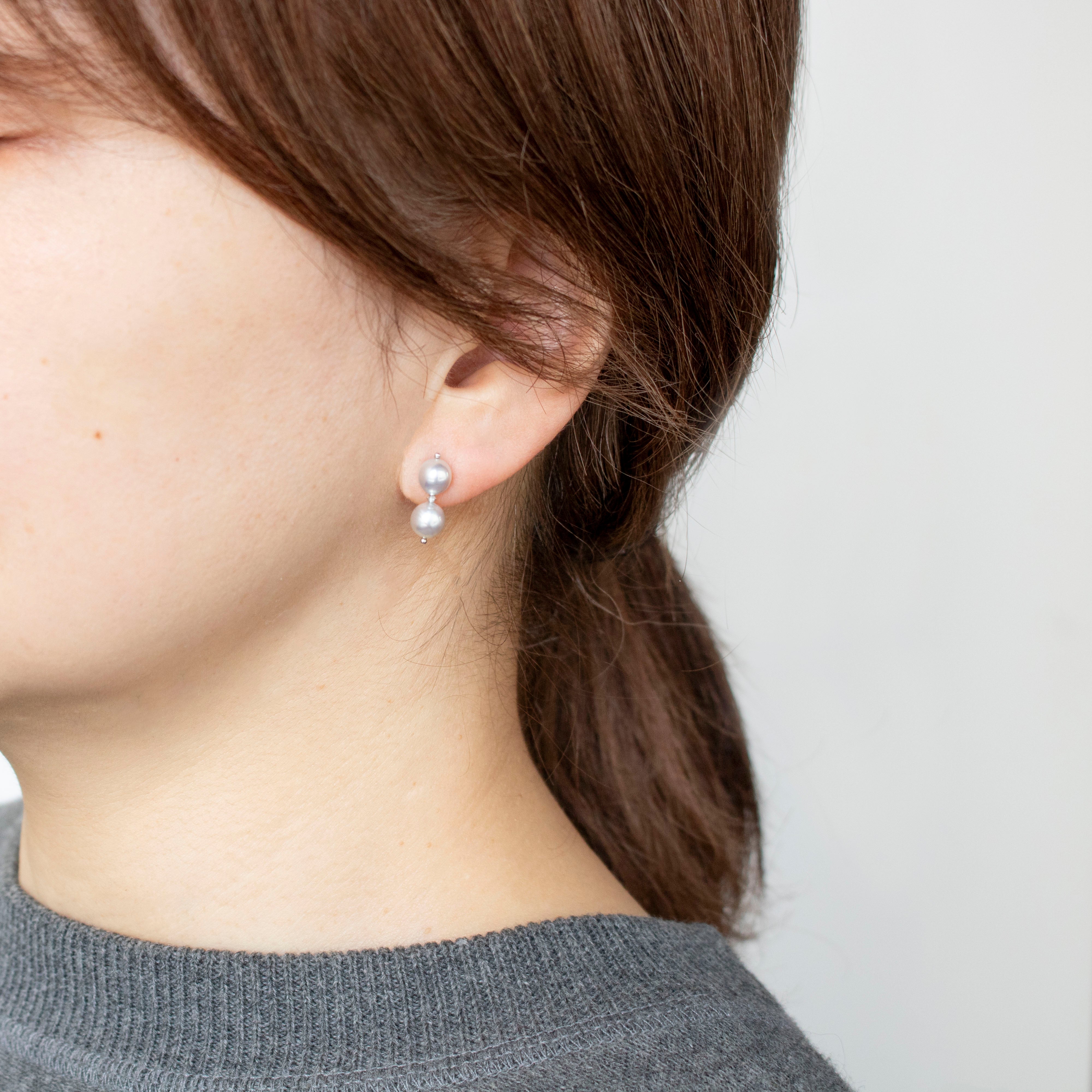 【限定10点】パール K14WGピアス(アコヤ真珠/約5.5mm/ナチュラルブルー系/6月誕生石)《25T10176》