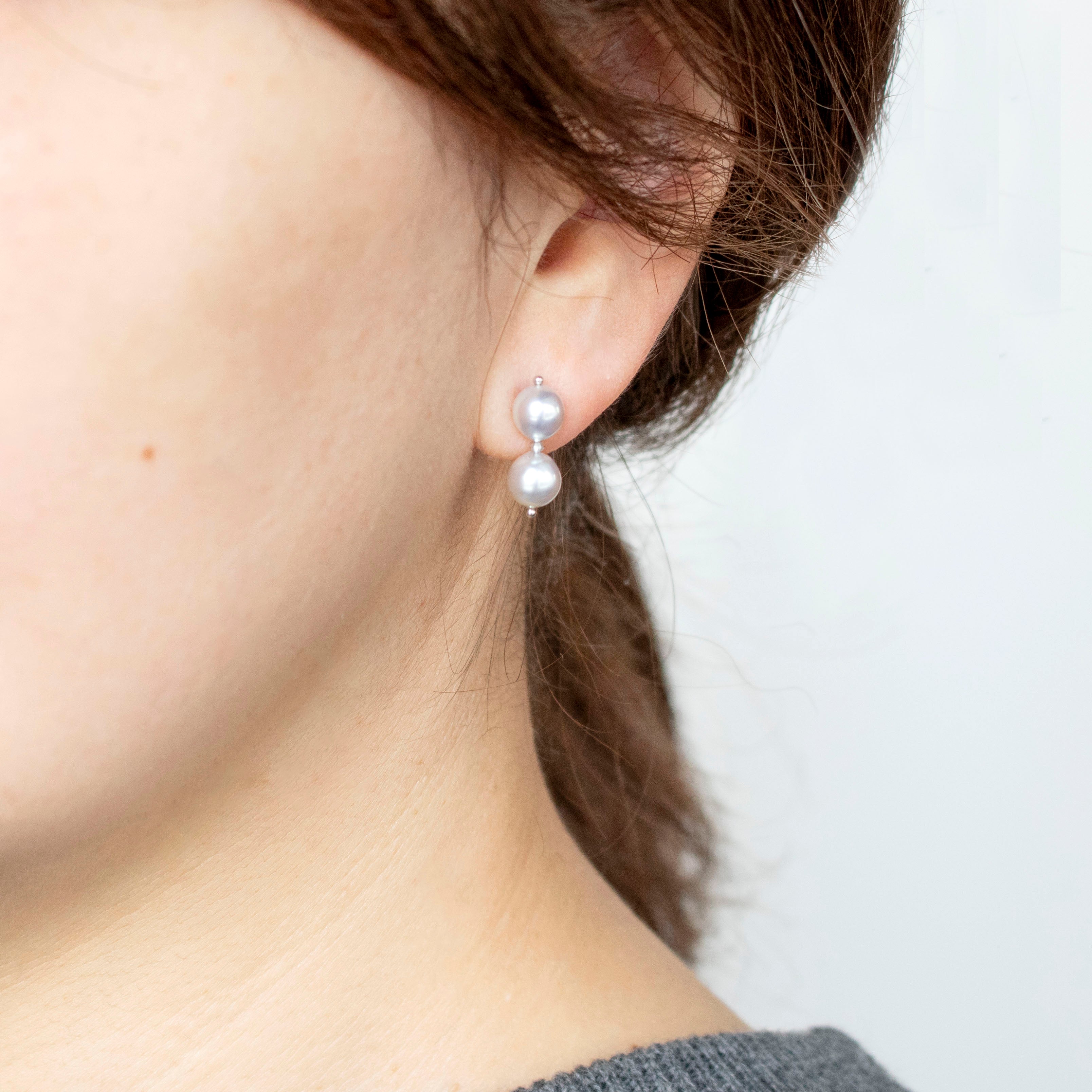 【限定10点】パール K14WGピアス(アコヤ真珠/約5.5mm/ナチュラルブルー系/6月誕生石)《25T10176》