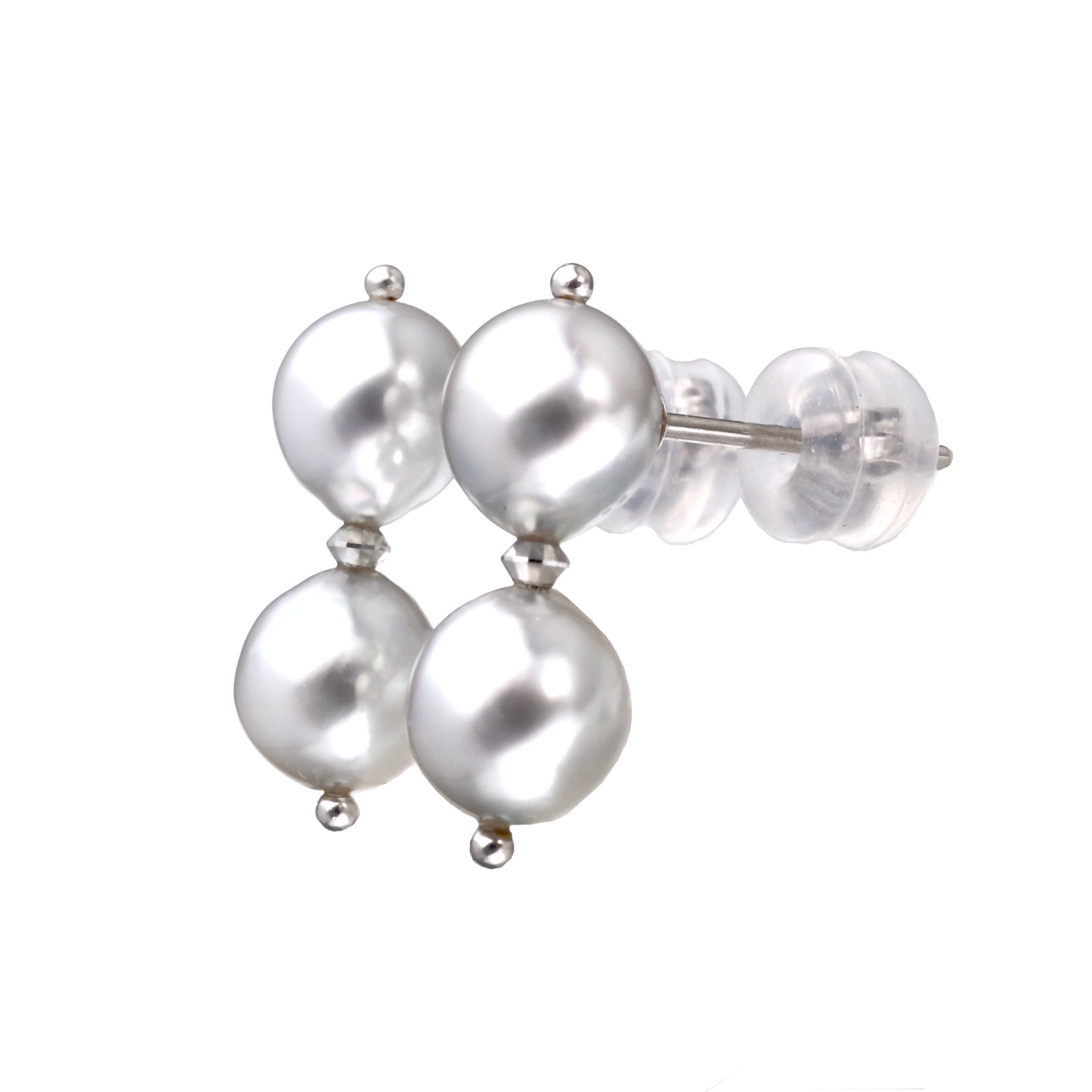 【限定10点】パール K14WGピアス(アコヤ真珠/約5.5mm/ナチュラルブルー系/6月誕生石)《25T10176》