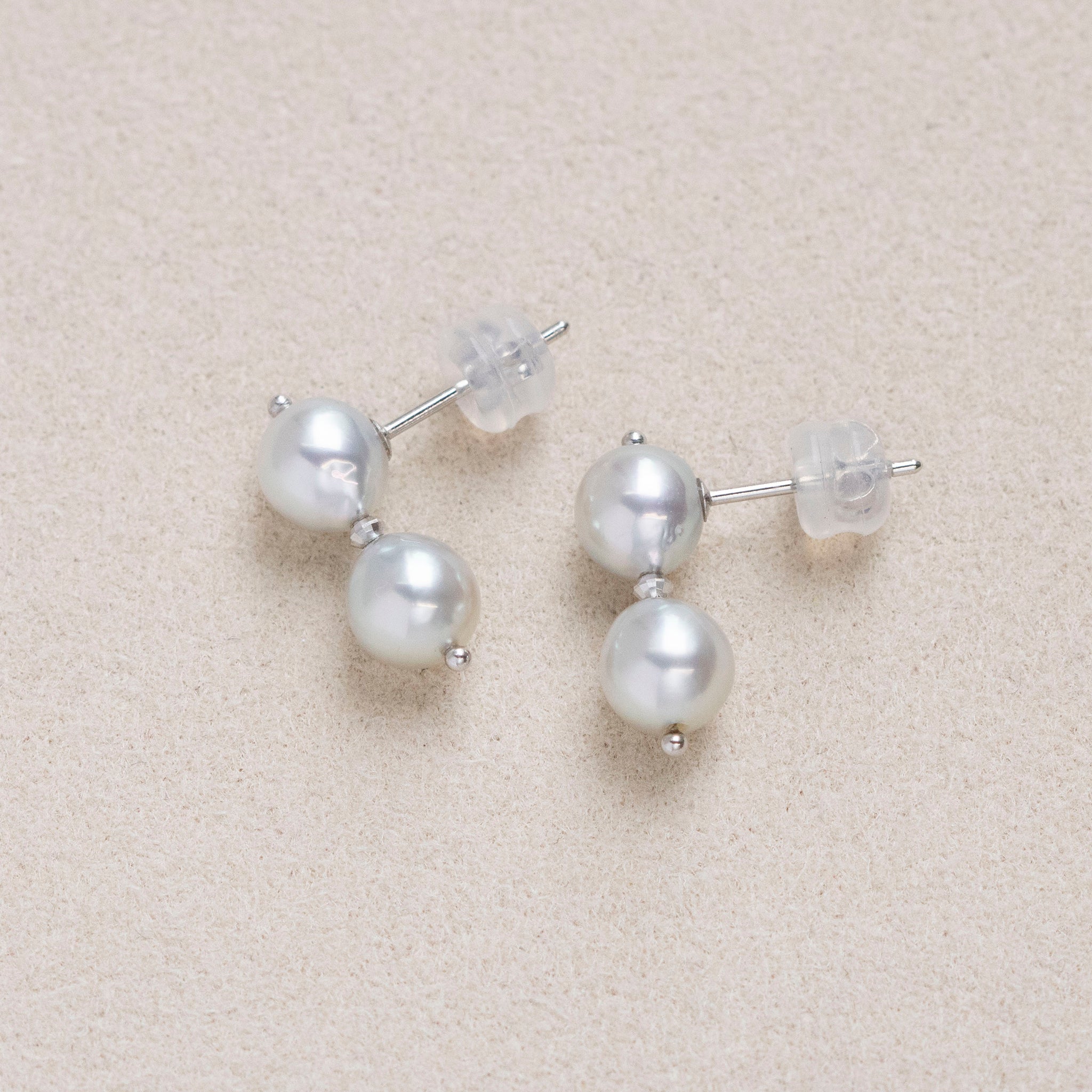 【限定10点】パール K14WGピアス(アコヤ真珠/約5.5mm/ナチュラルブルー系/6月誕生石)《25T10176》