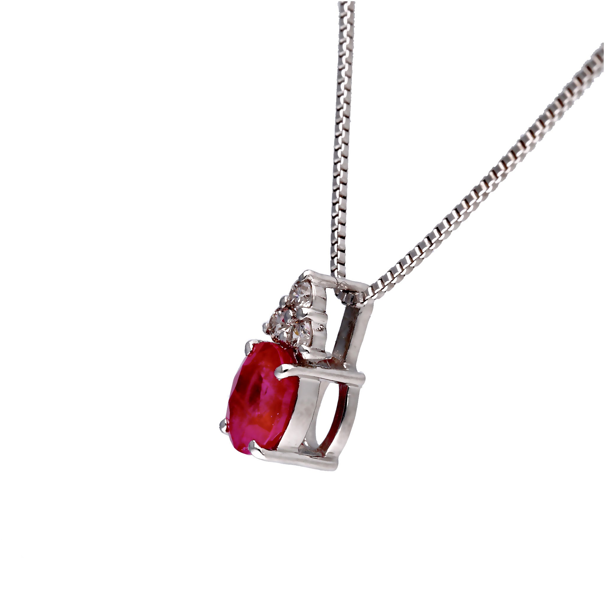 【限定1点】ルビー/ダイヤモンド プラチナネックレス(7月誕生石)《25T10182》