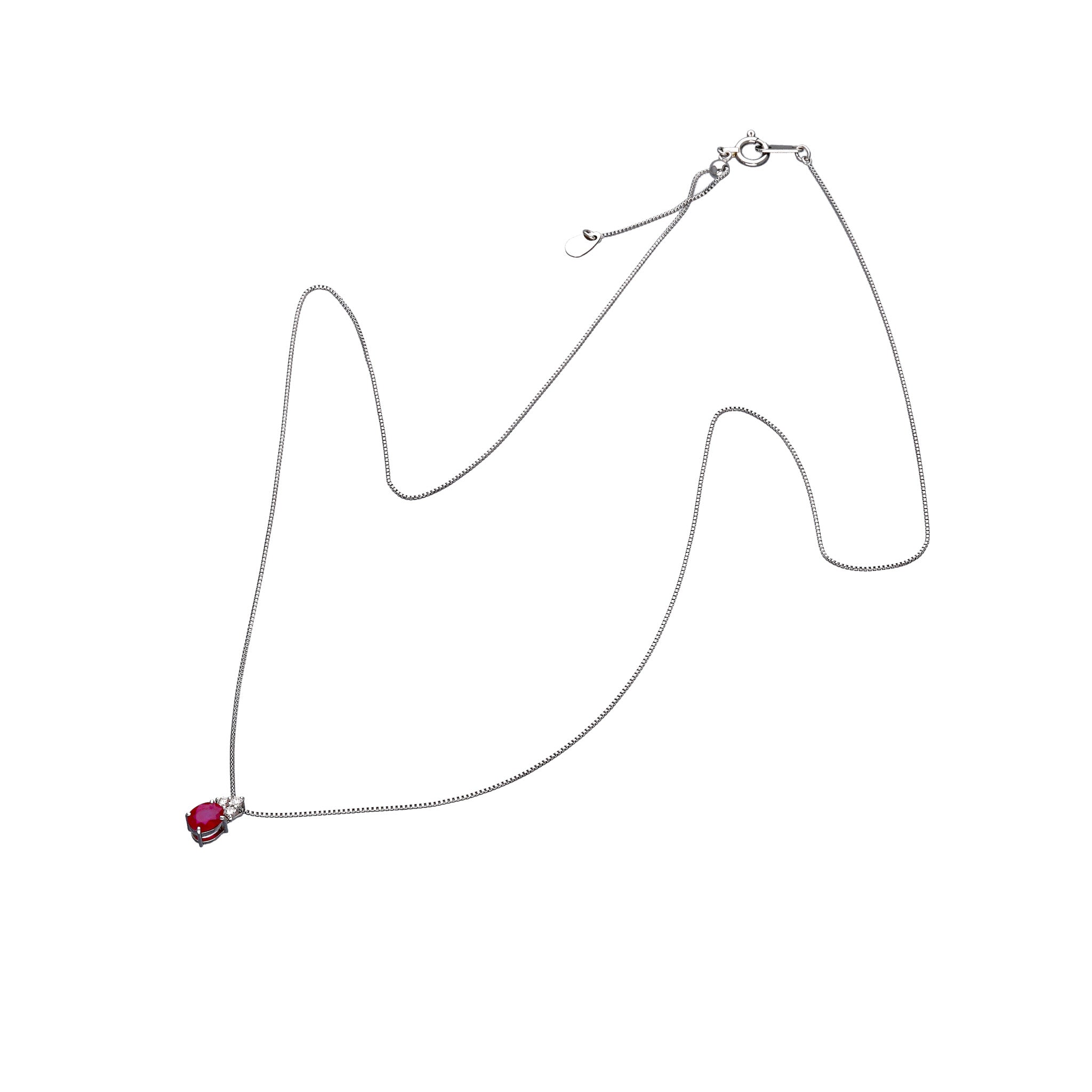 【限定1点】ルビー/ダイヤモンド プラチナネックレス(7月誕生石)《25T10182》
