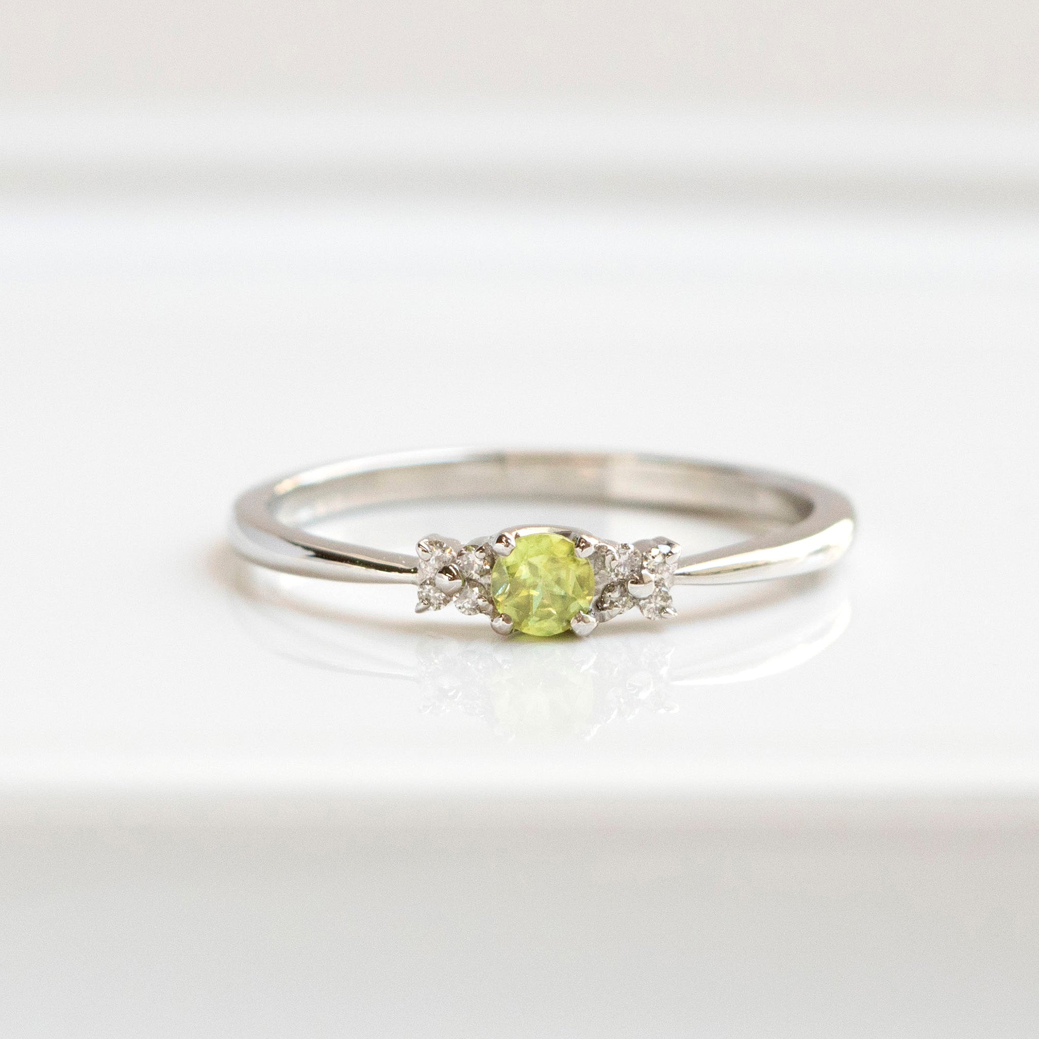 【限定1点】スフェーン/ダイヤモンド プラチナリング(7月誕生石)《25T10186》