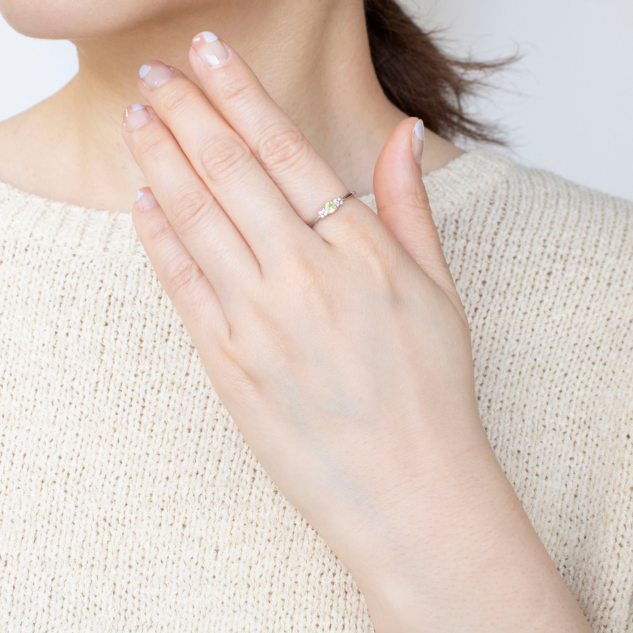 【限定1点】スフェーン/ダイヤモンド プラチナリング(7月誕生石)《25T10186》